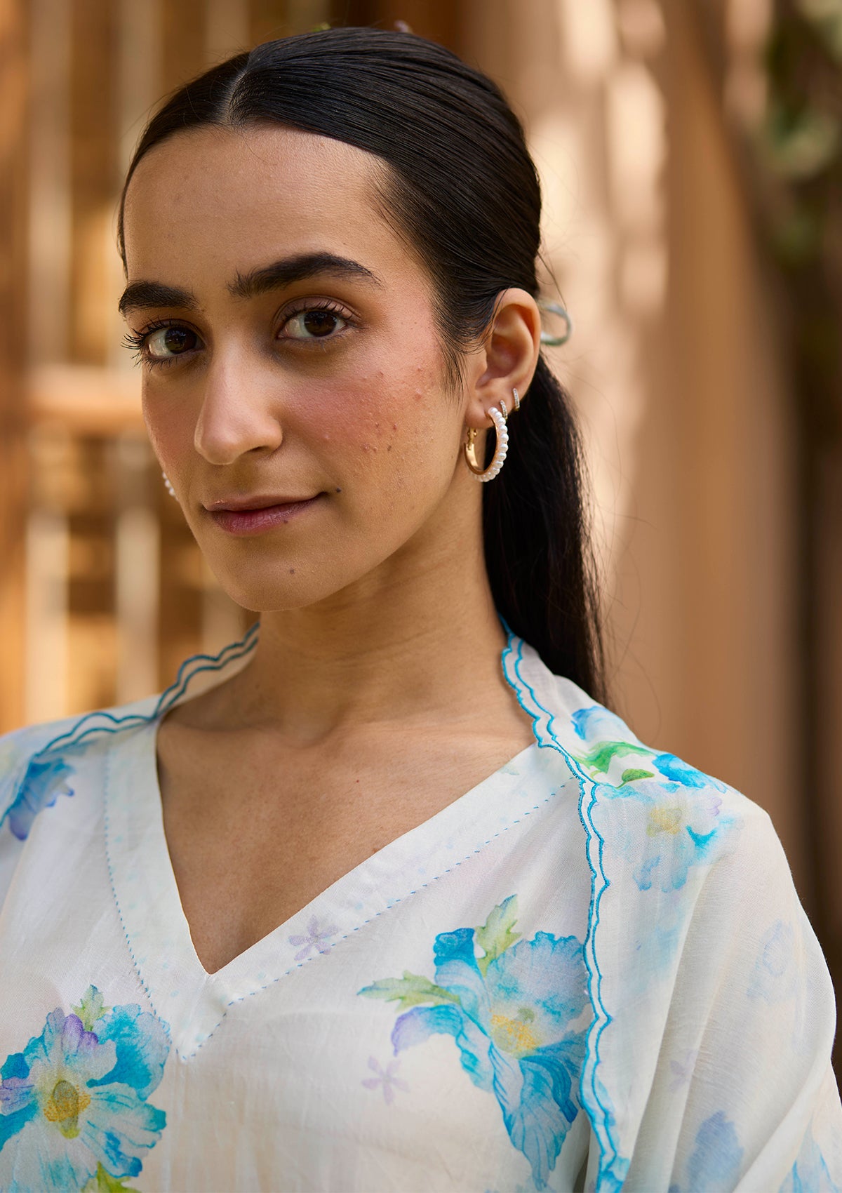 Sunkissed Poppy Ivory Dupatta