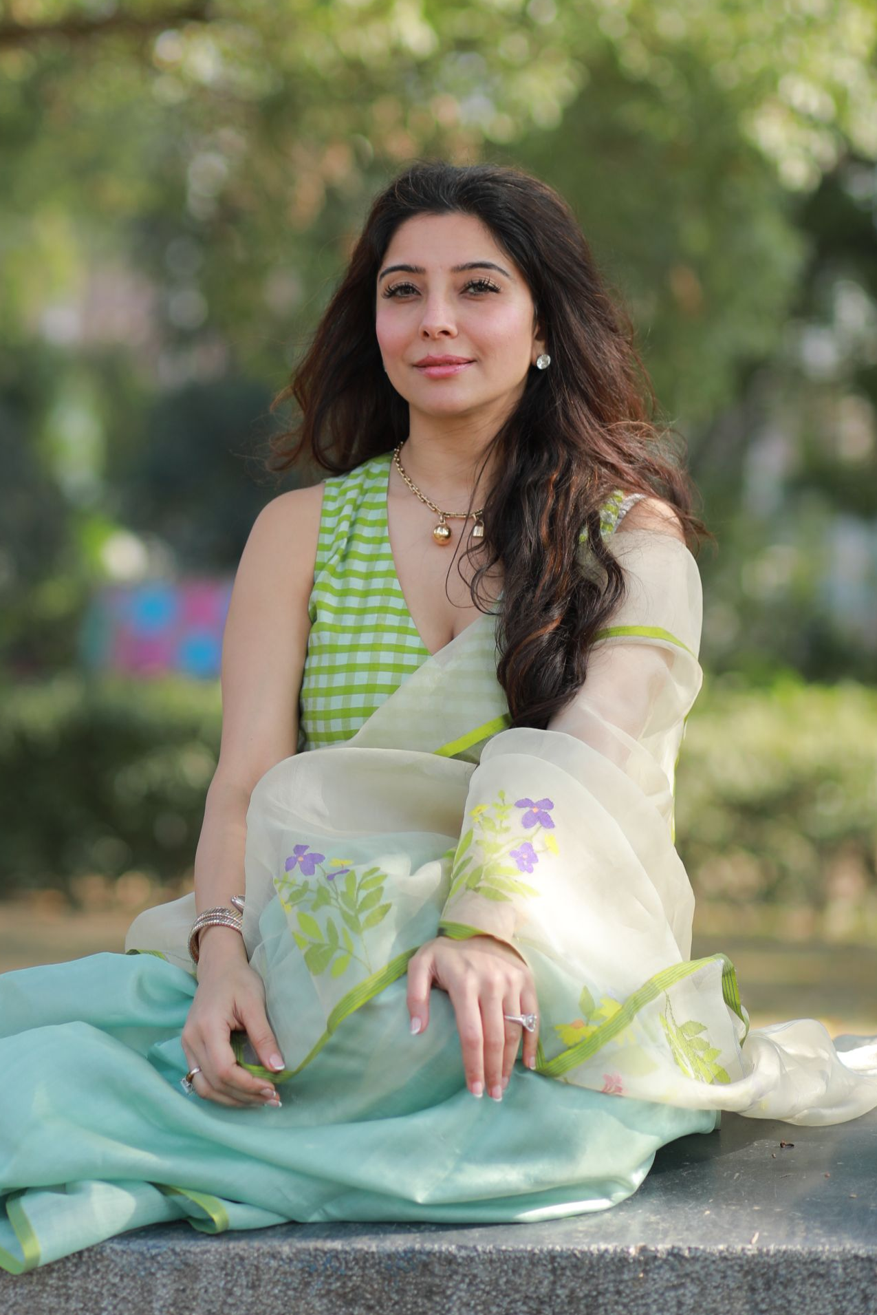 Hansika Motwani in Adore Jamdani Saree