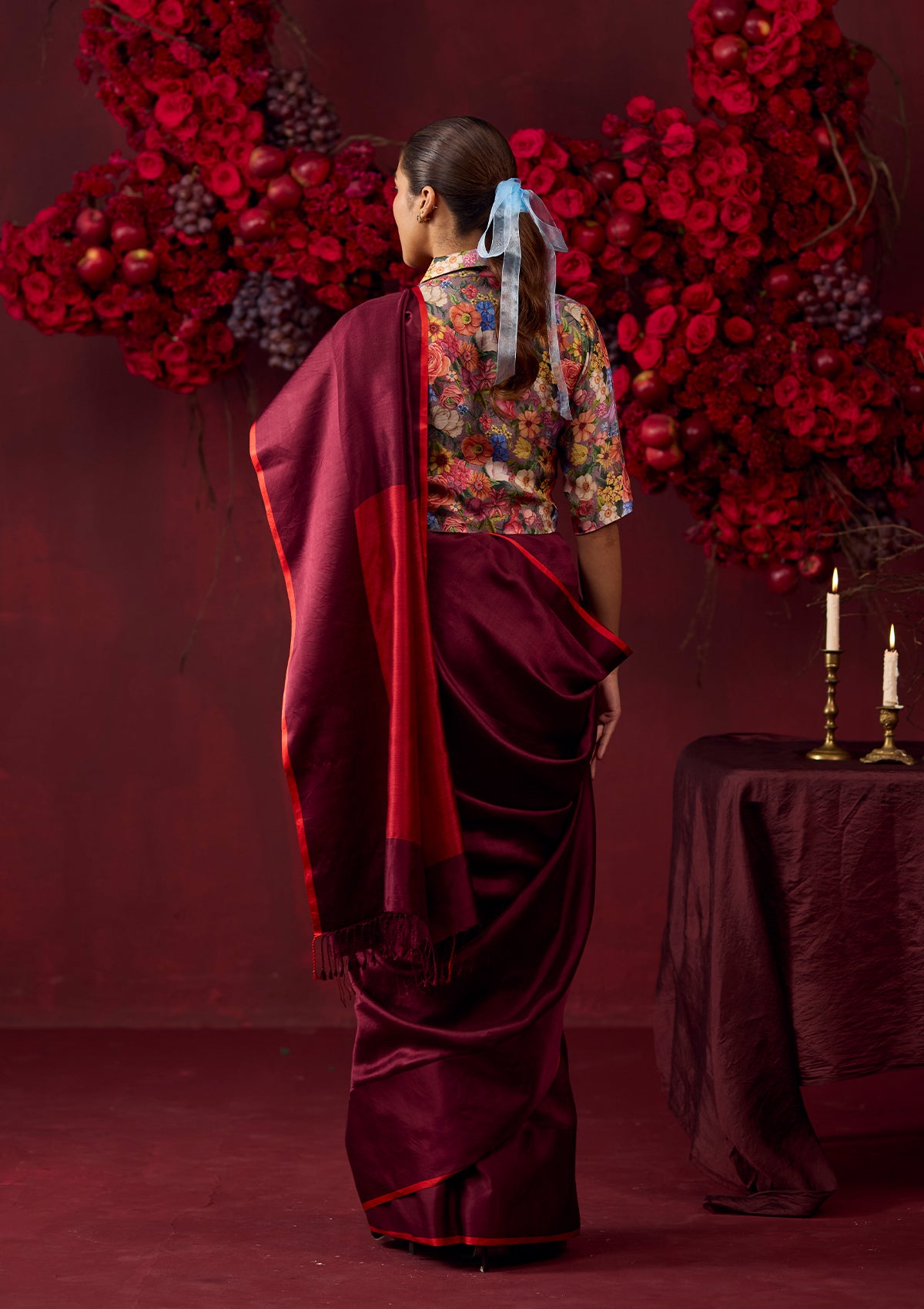 Bold Allure Burgundy Saree