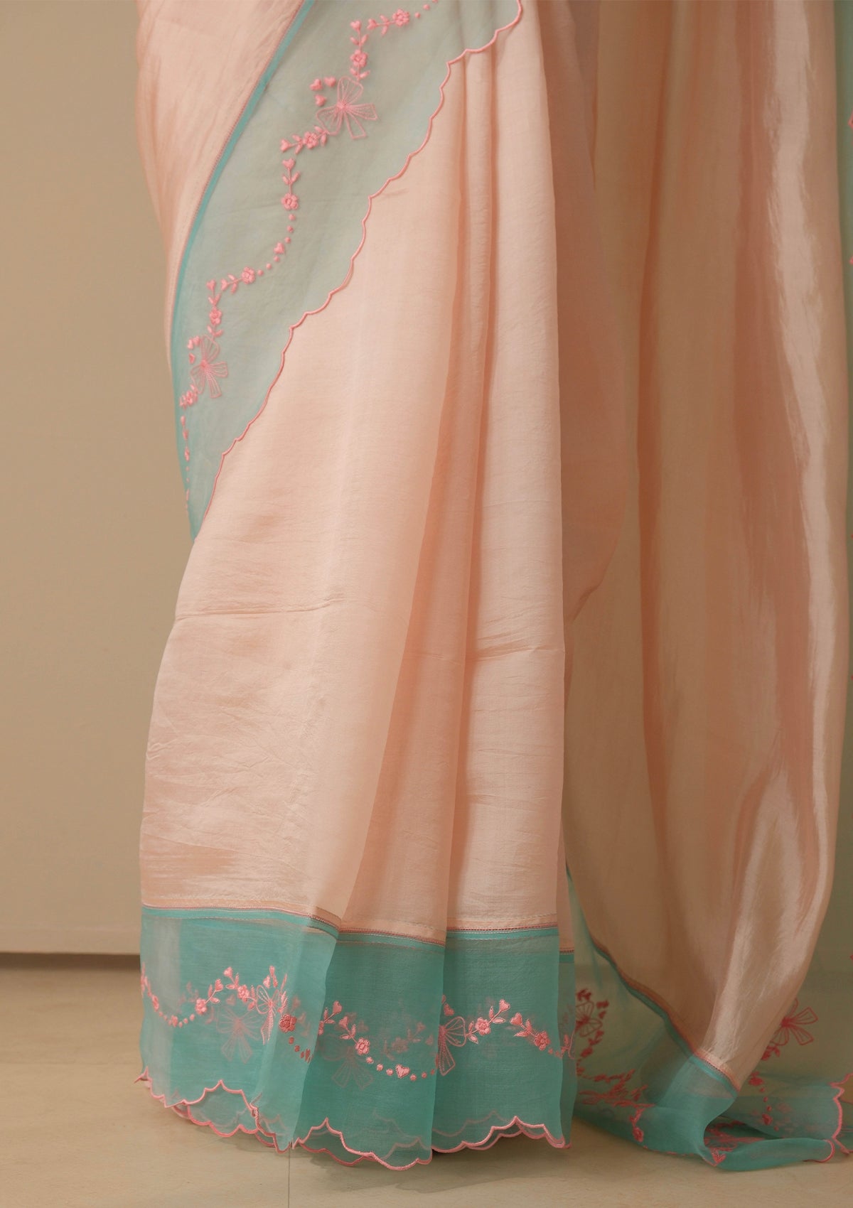Moonglade Embroidered Pink Saree