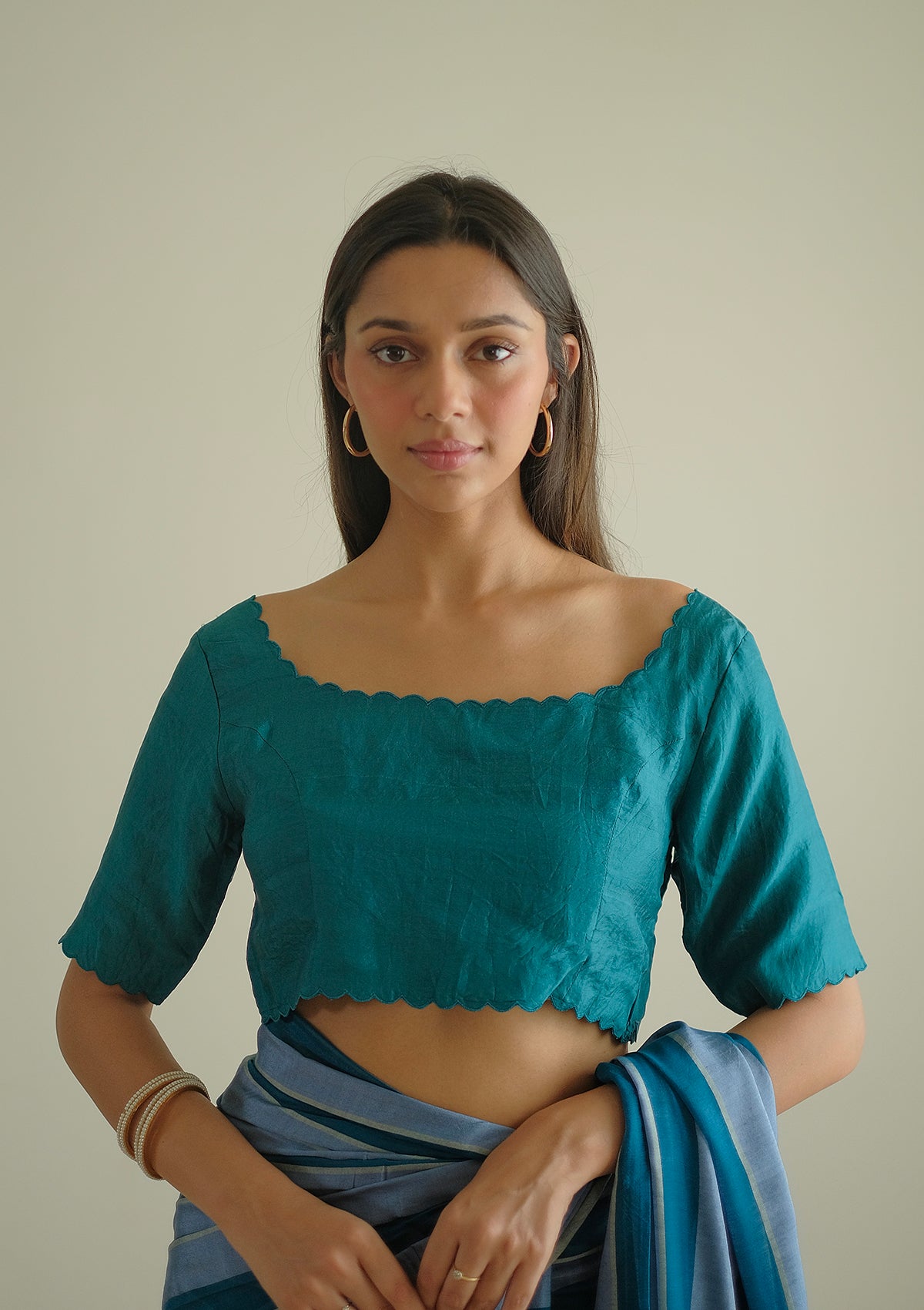Horizon Teal Sleeved Blouse