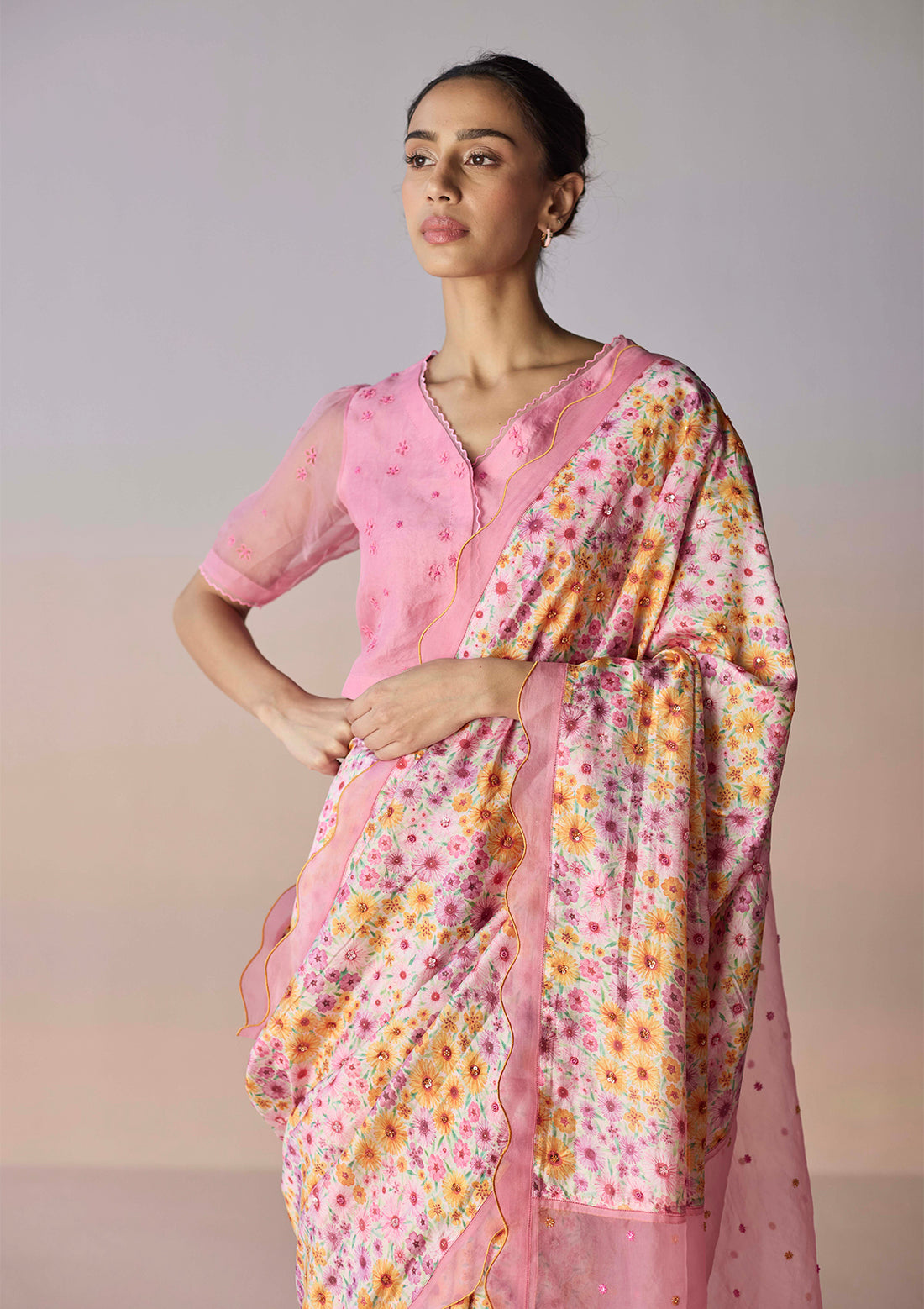 Wildflower Dawn Pink Saree
