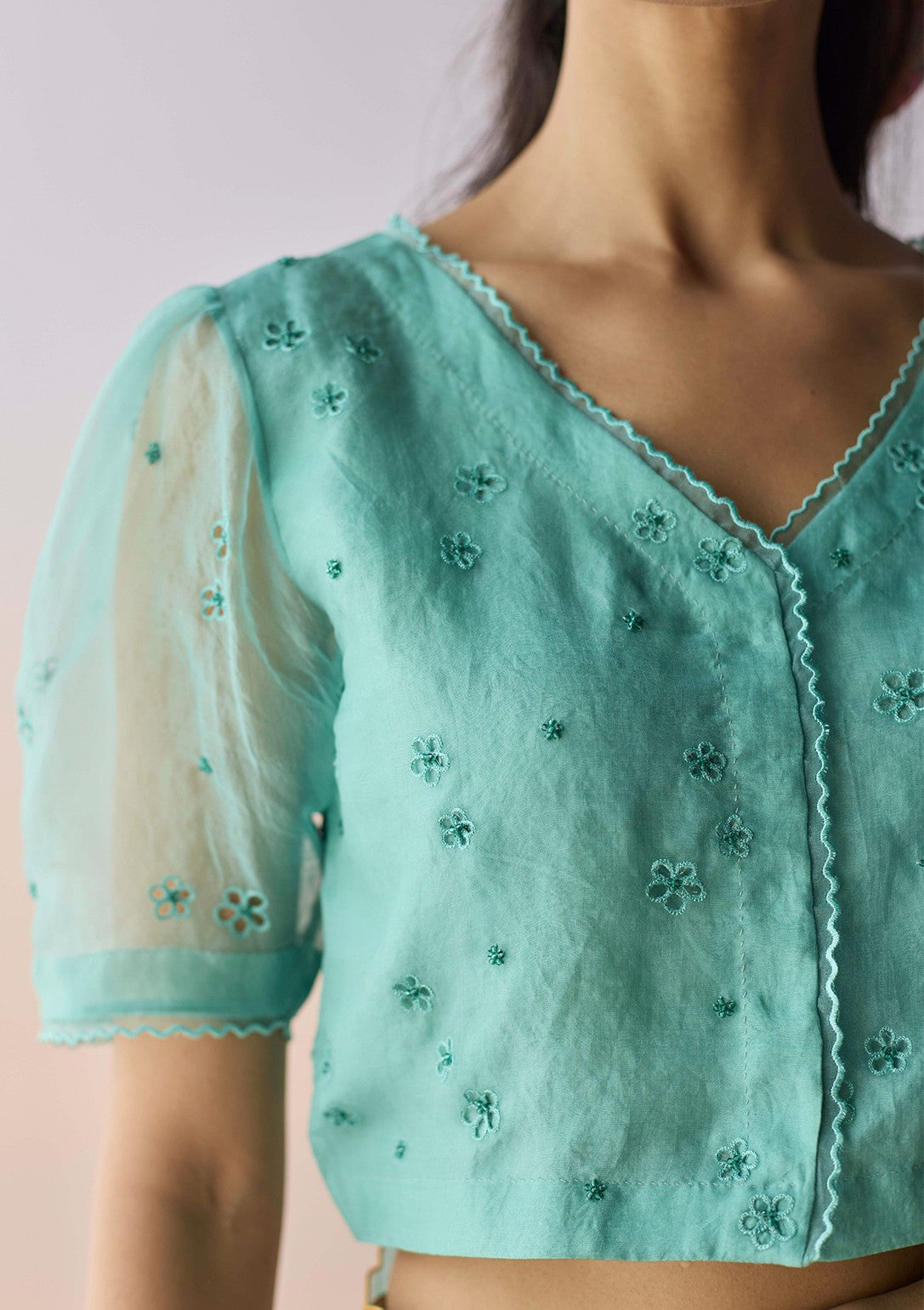 StarBloom Coral Blue Blouse