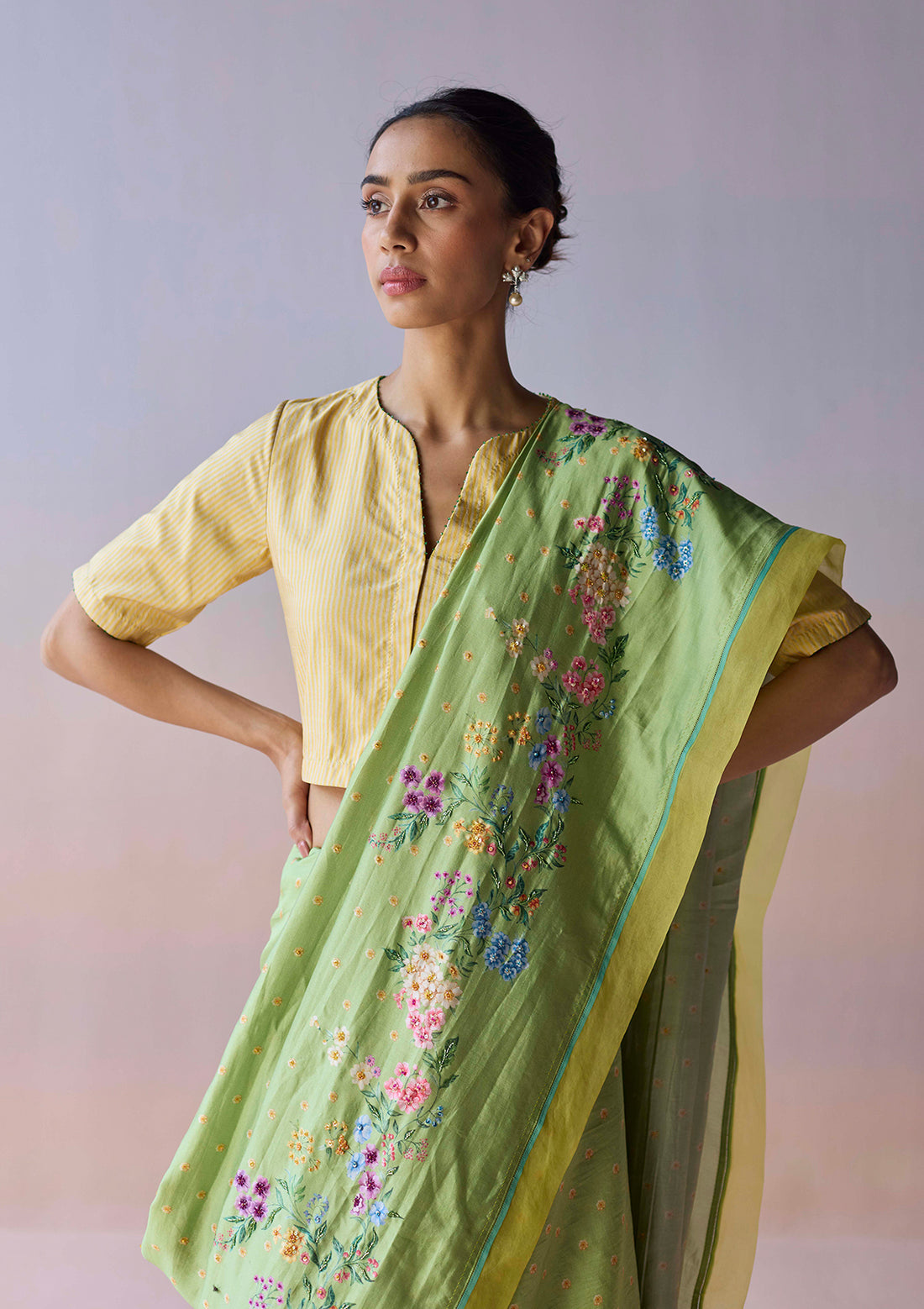 Morning Whisper Green Saree