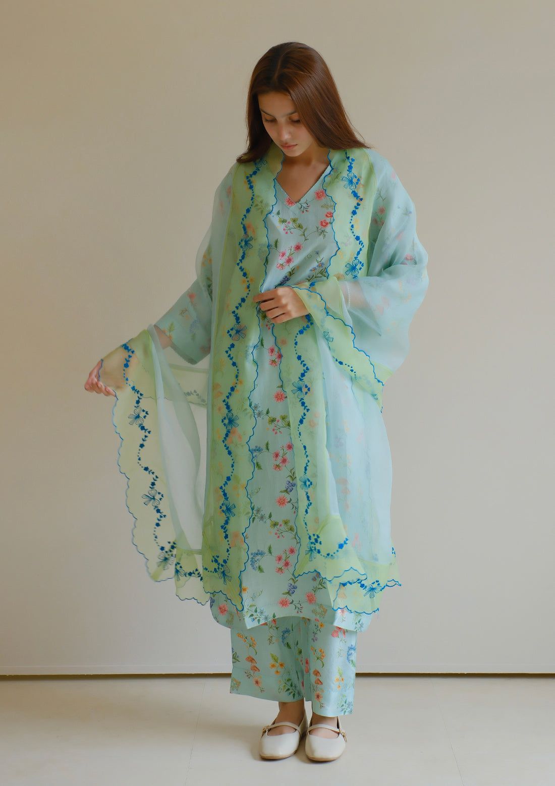 Forest Breeze Blue Kurta Set