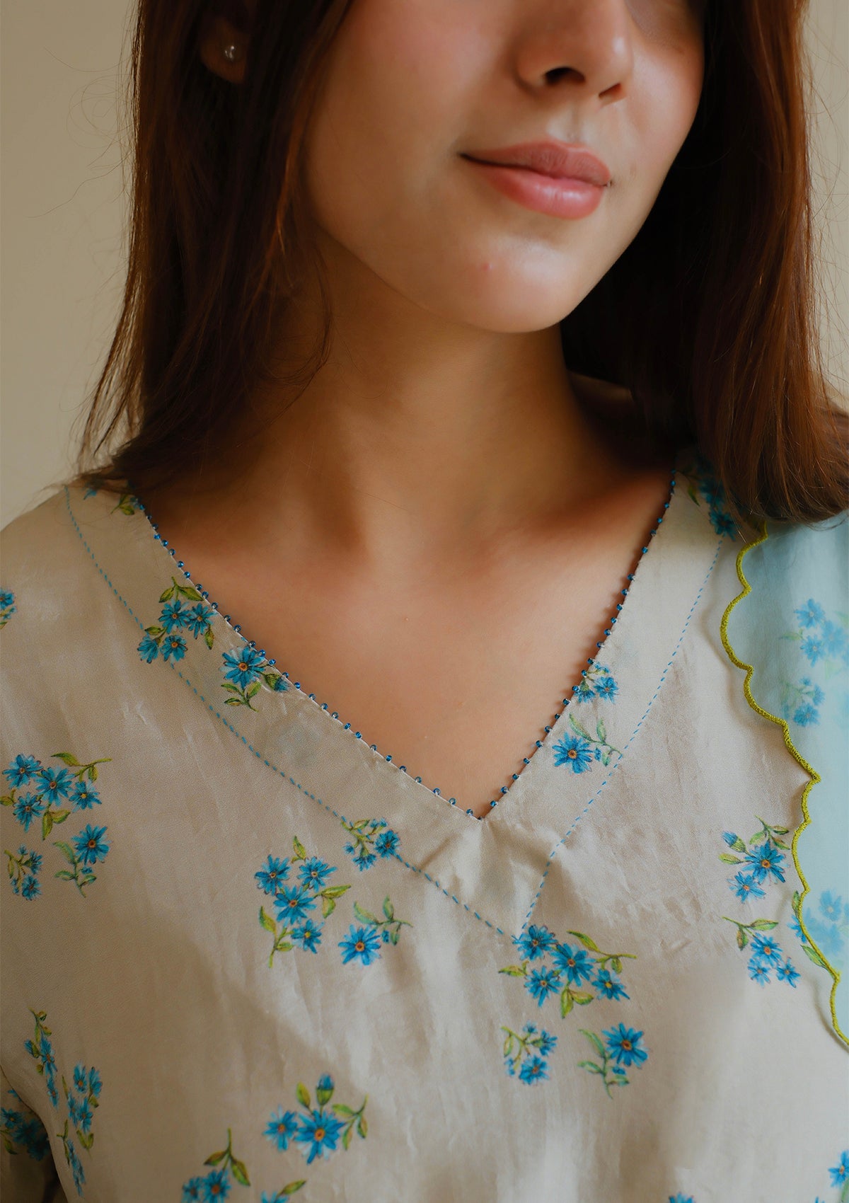 Wildflower Kiss Beige Kurta Set