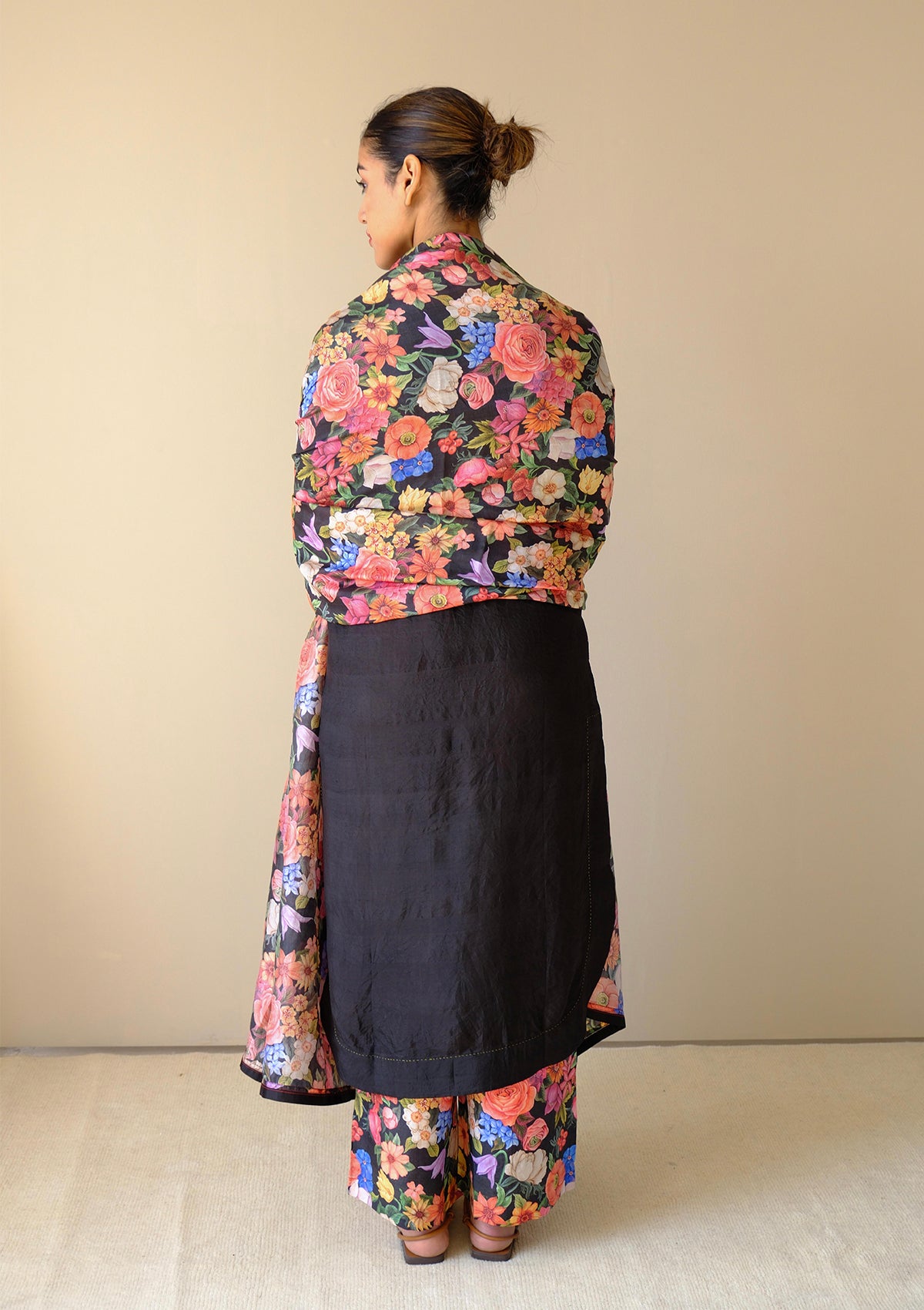 Glorious Meadow Black Dupatta