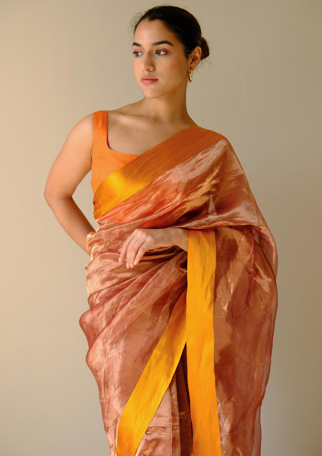 Serene Glow Burgundy Zari Saree