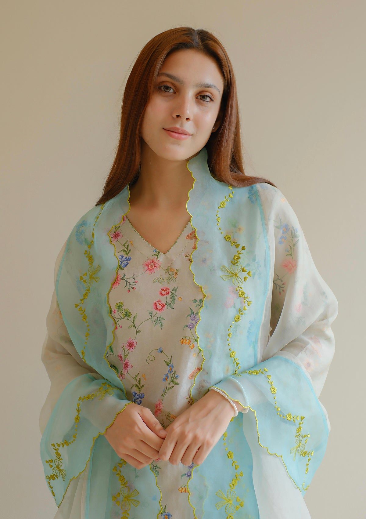 Forest Breeze Beige Kurta Set