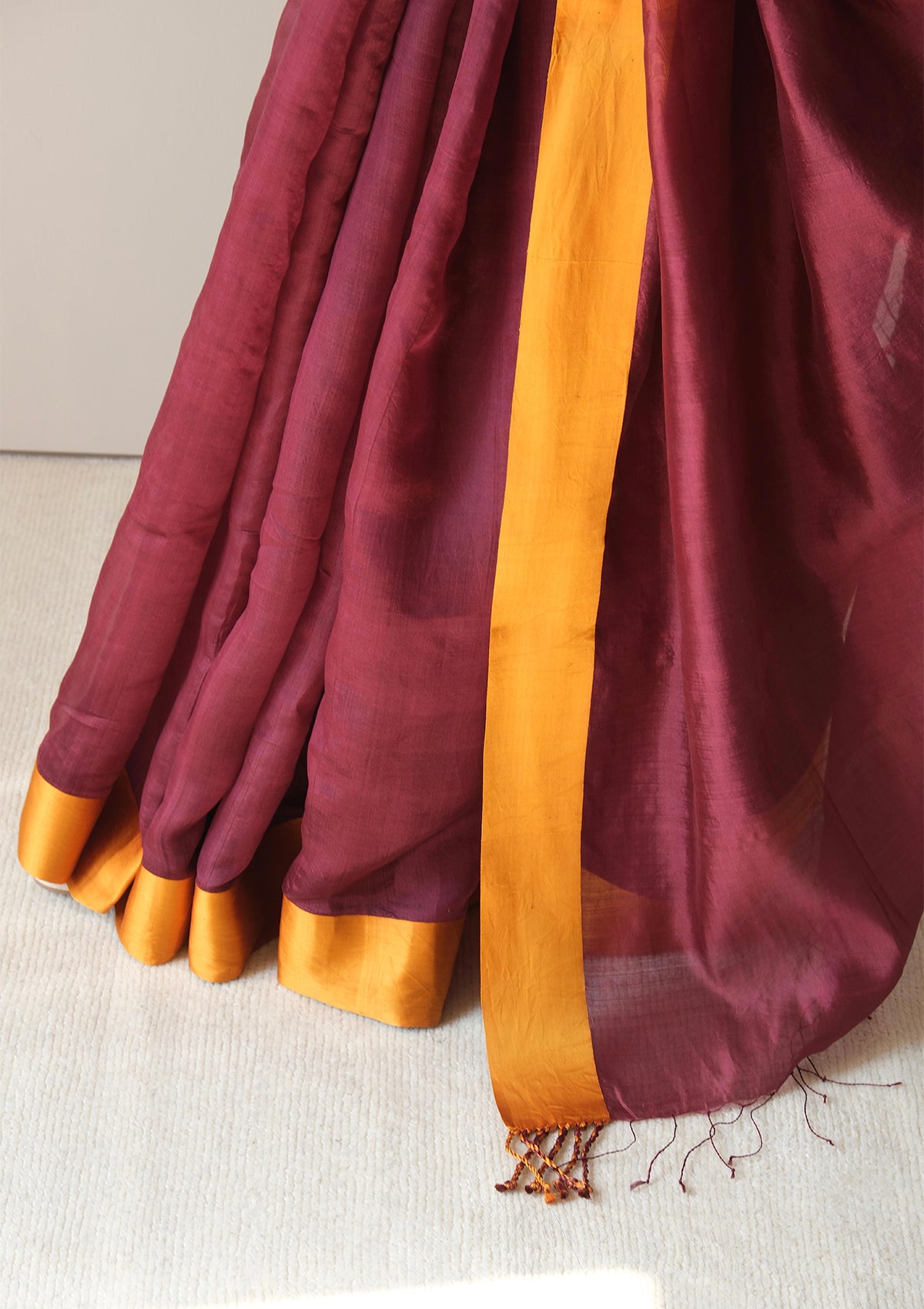 Serene Glow Burgundy Saree