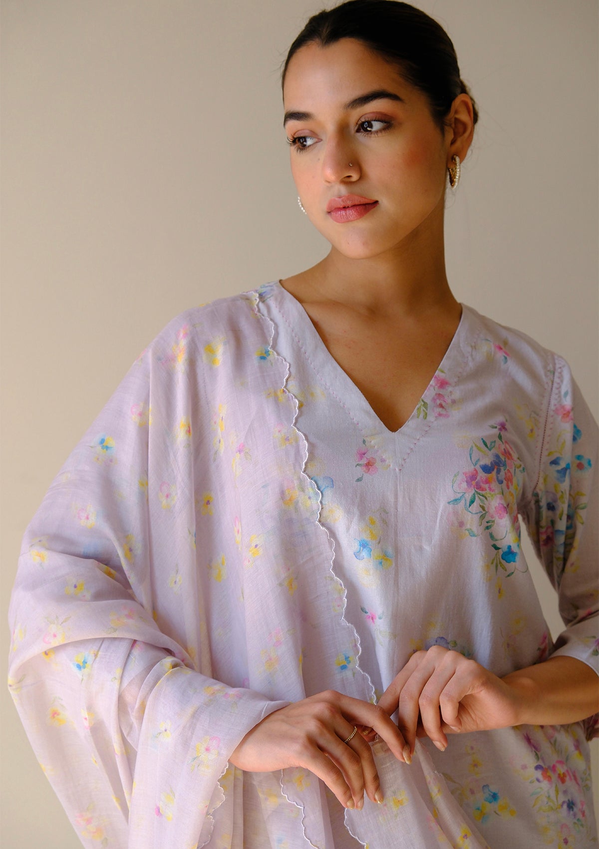 Bliss Mauve Pansy Kurta Set