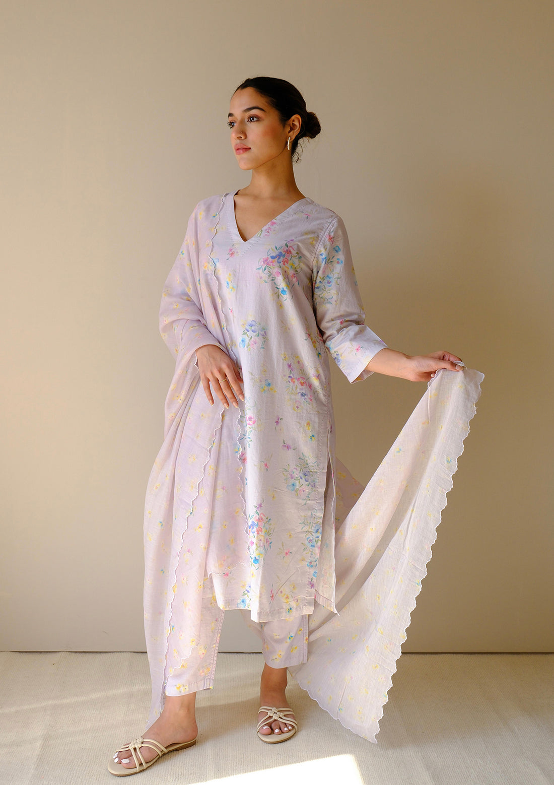 Bliss Mauve Pansy Kurta Set