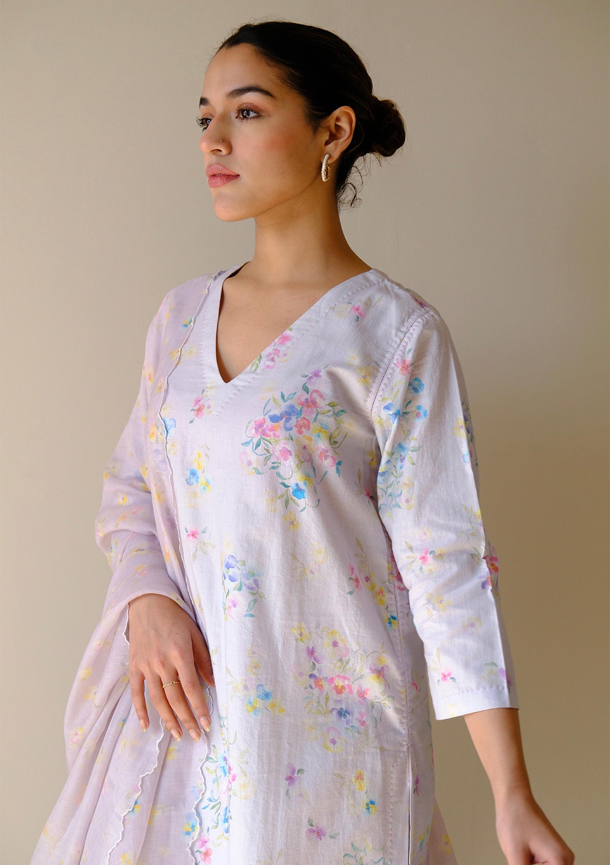 Bliss Mauve Pansy Kurta Set