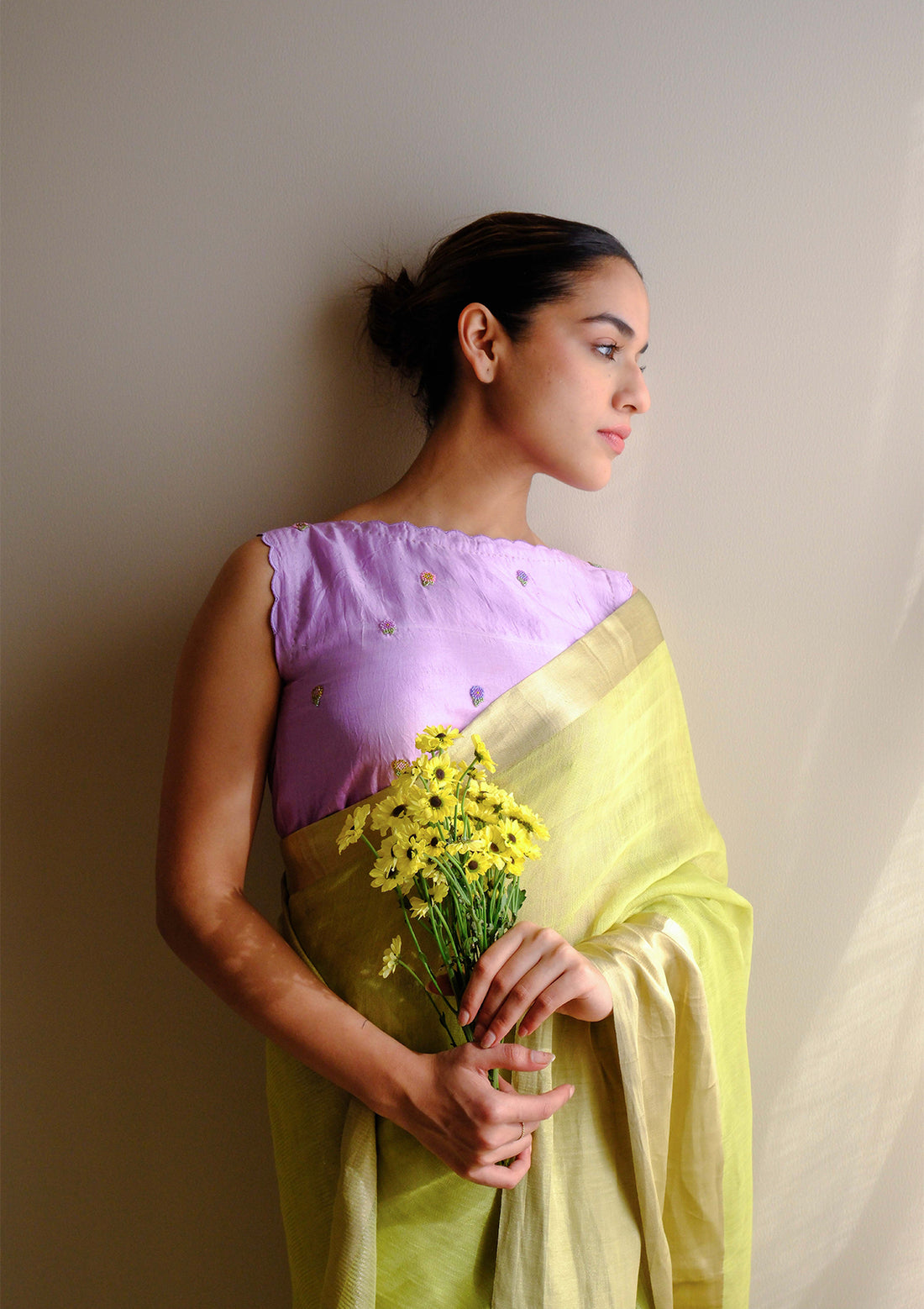 Sunlit Grace Yellow Saree