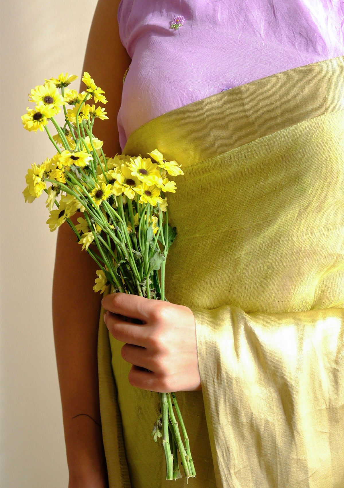 Sunlit Grace Yellow Saree