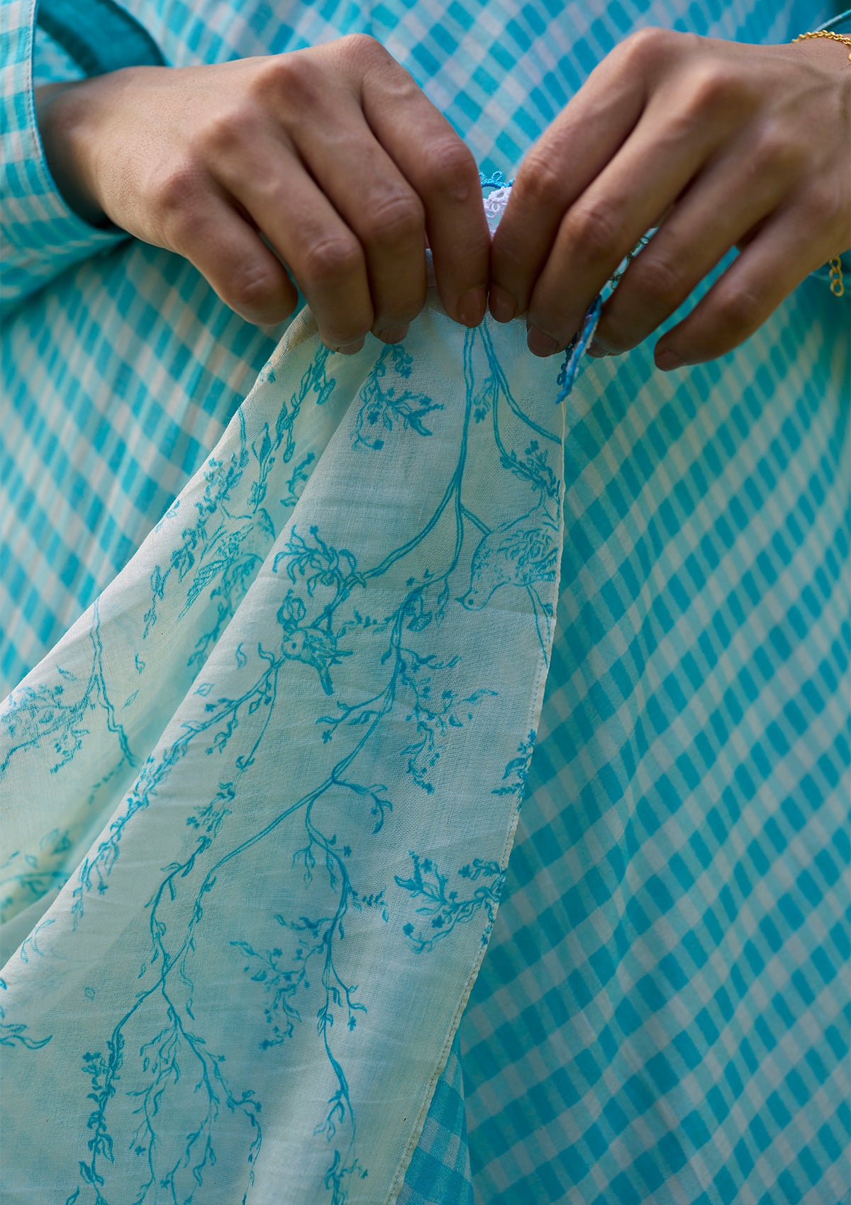 Once-Upon-a-Garden Blue Dupatta