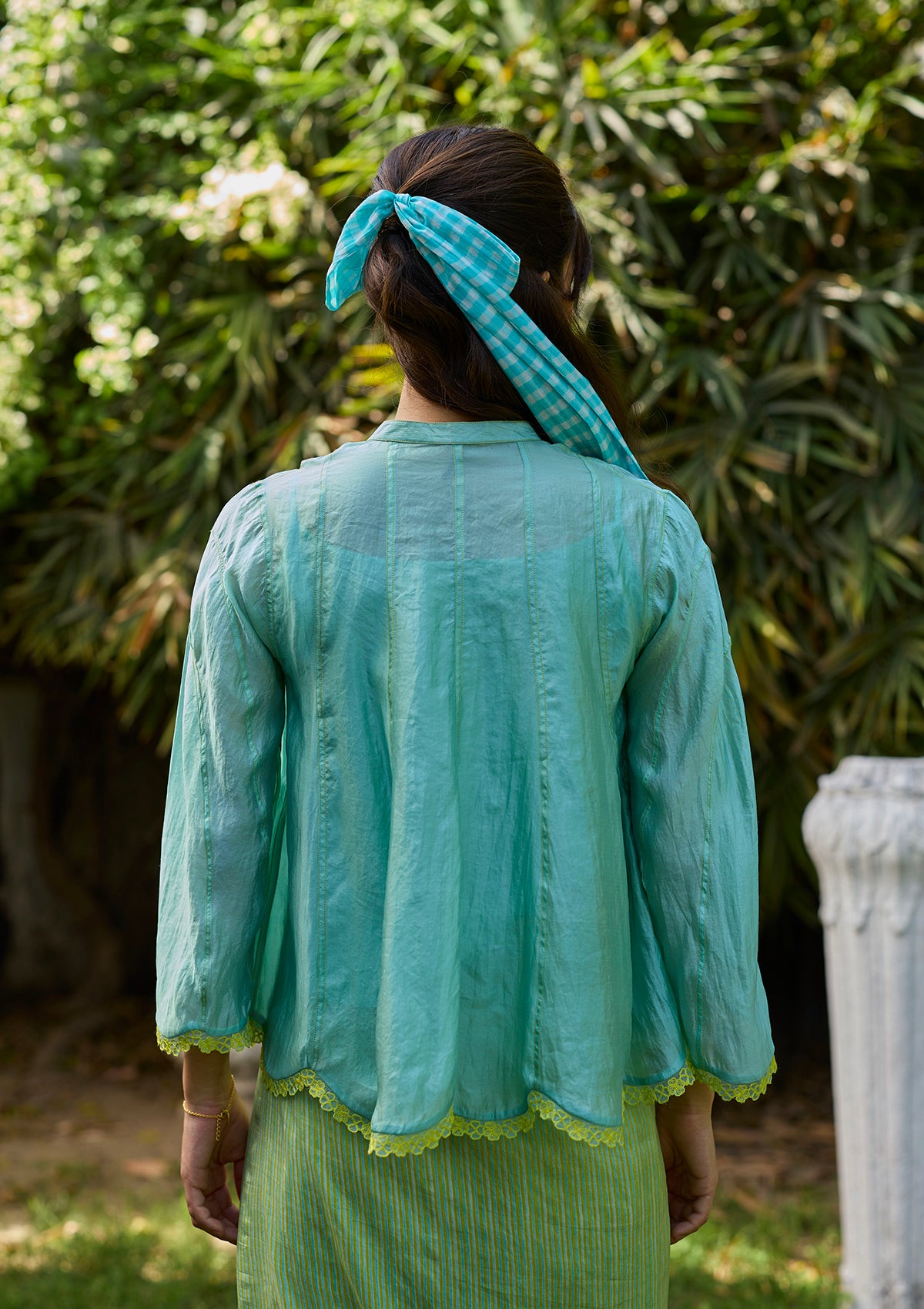 Drifting Clouds Blue Embroidered Blouse