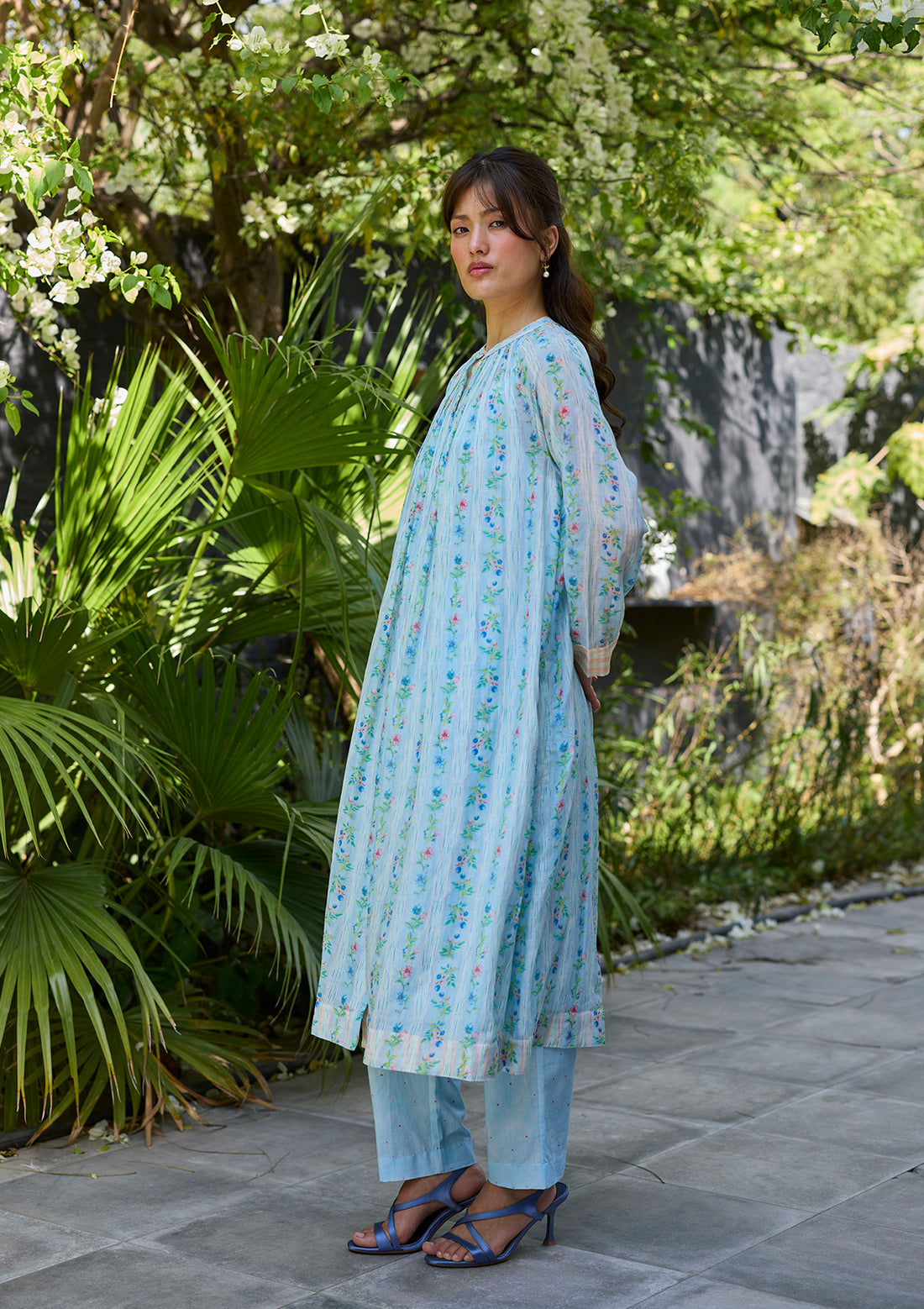 Hidden Orchard Blue Kurta Set