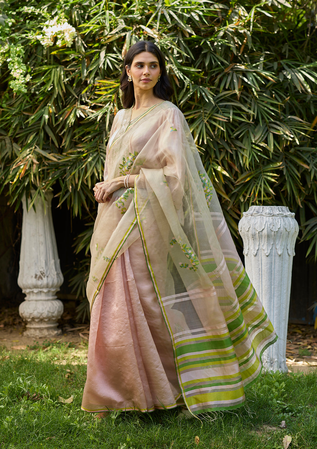 Blush & Berry Pink Jamdani Saree