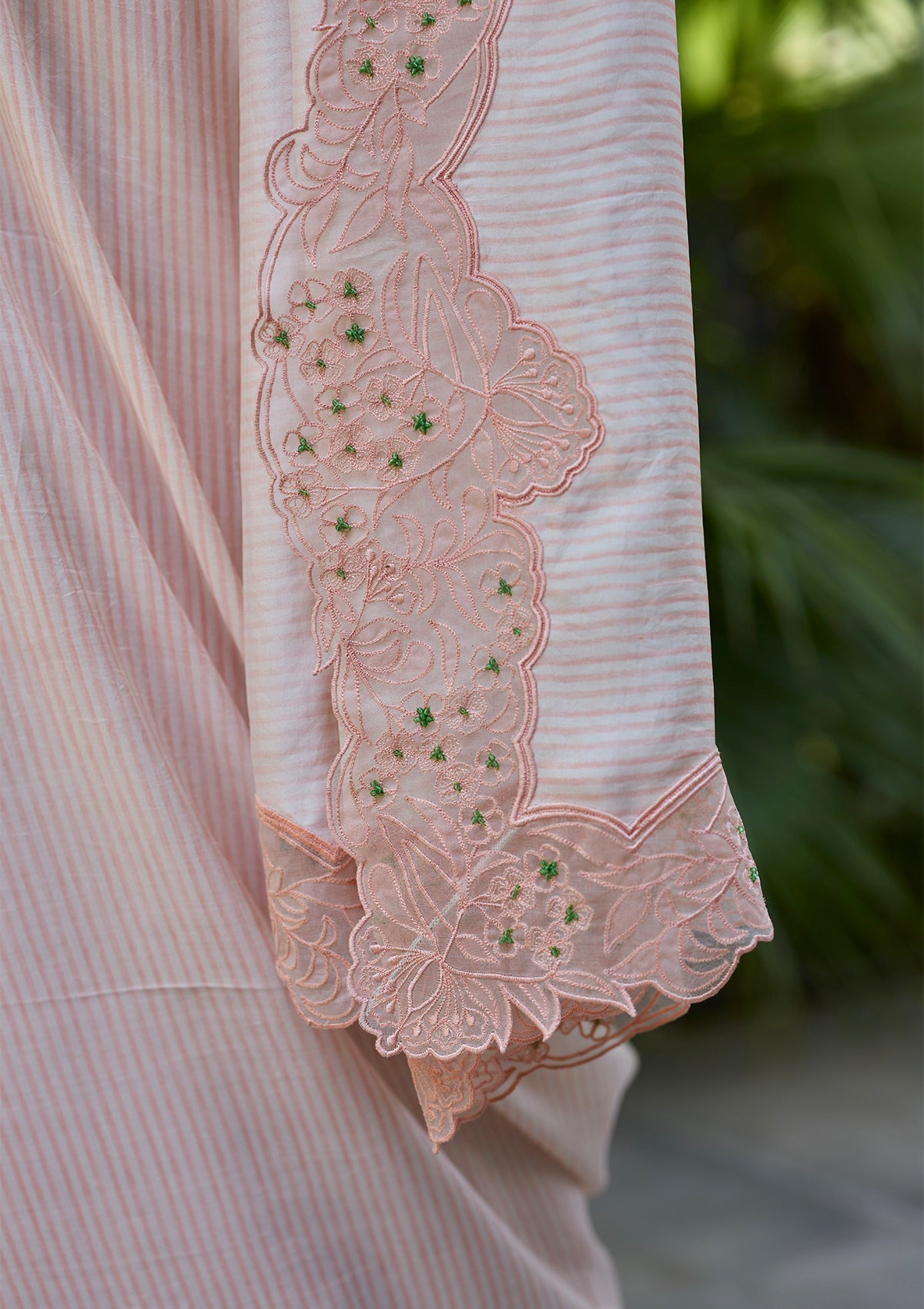 English Morning Pink Embroidered Saree