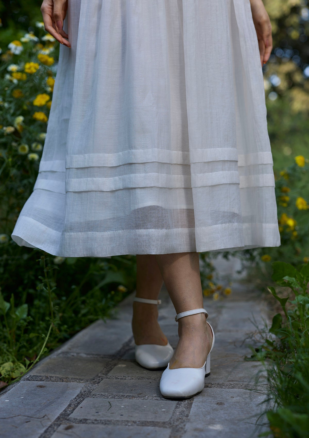 Wander Trail Ivory Embroidered Dress