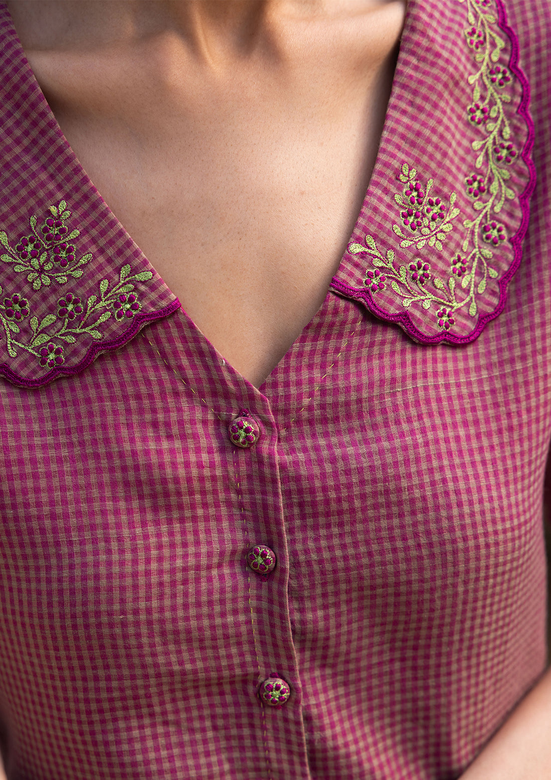 Sweet Caress Embroidered Pink Blouse