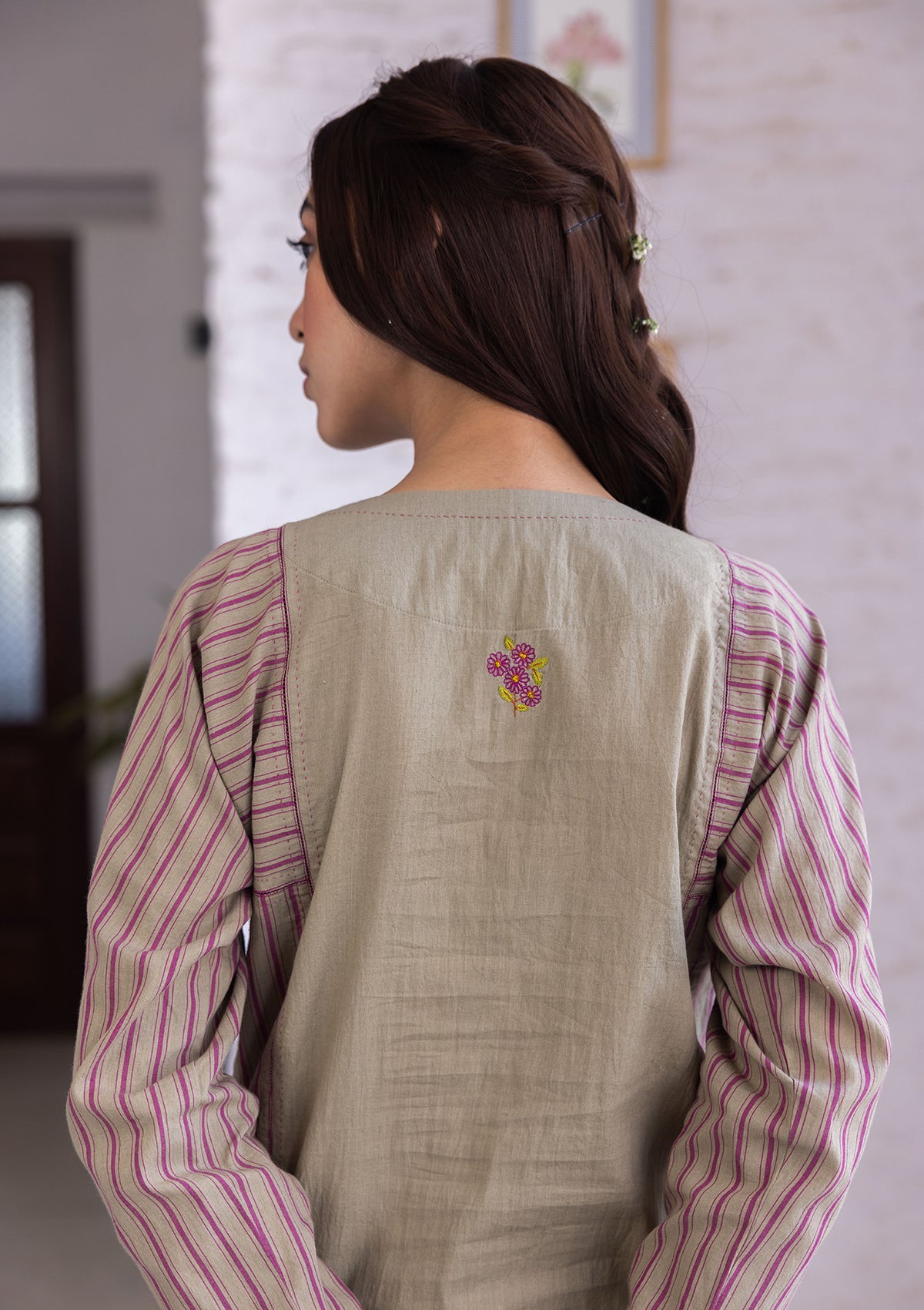 Tender Petals Clay Kurta Set