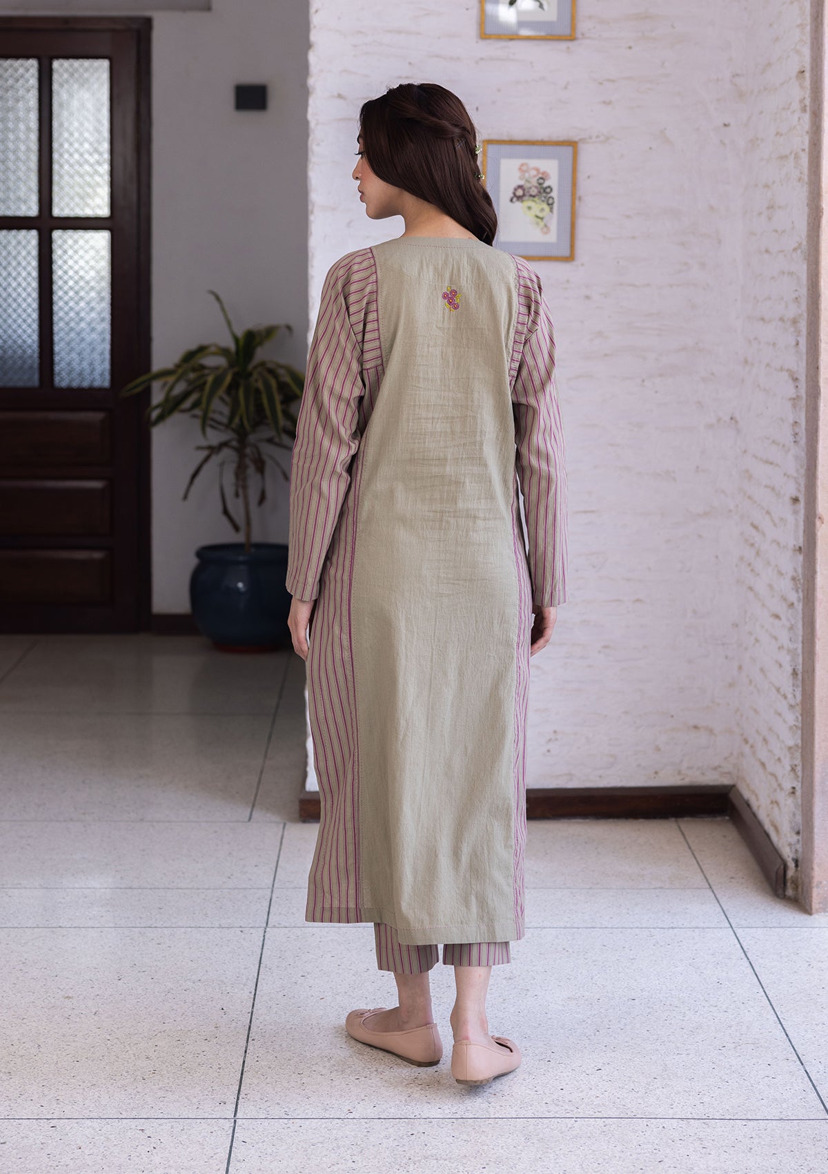 Tender Petals Clay Kurta Set