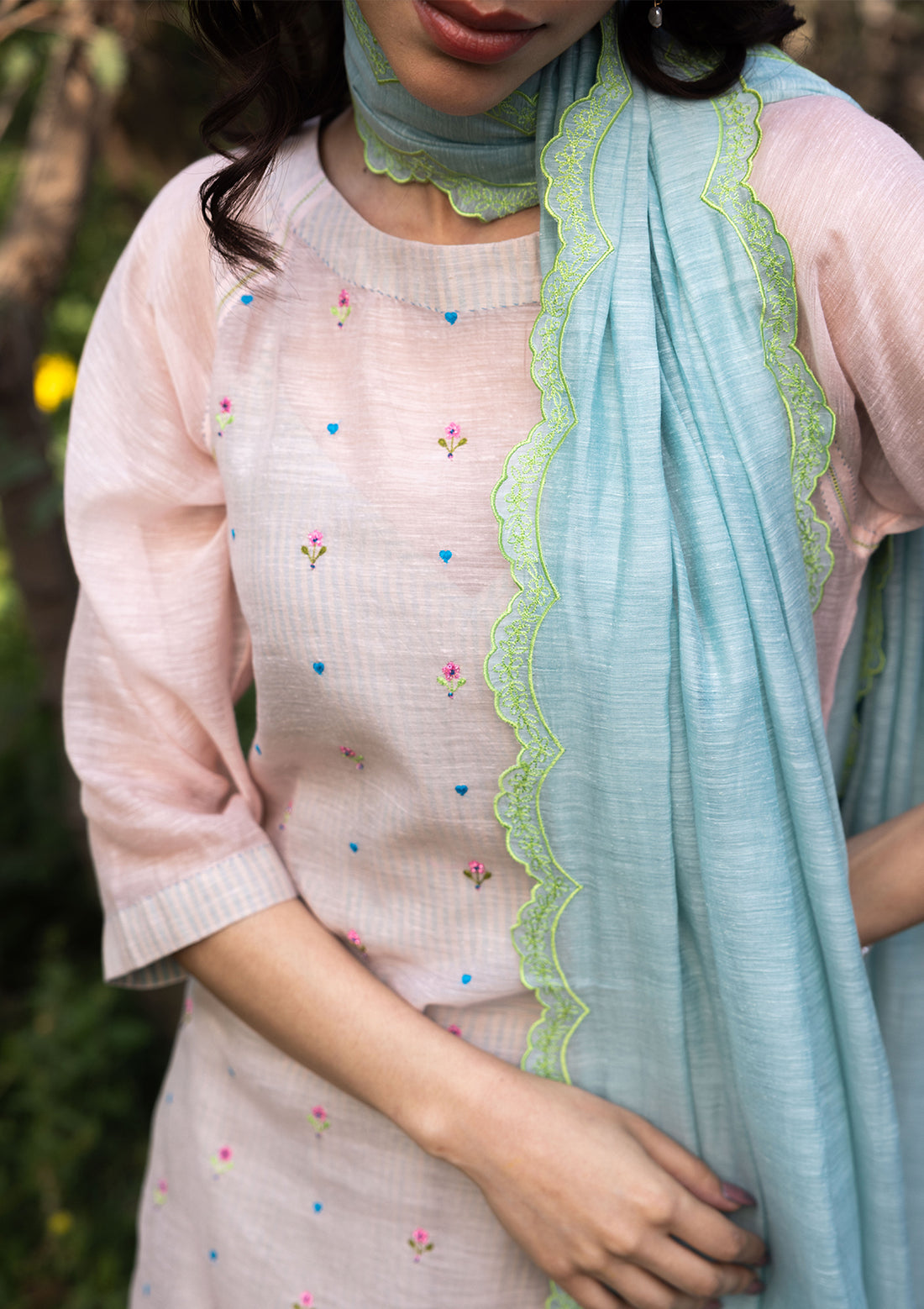 Enchanted Meadow Pink Kurta Set