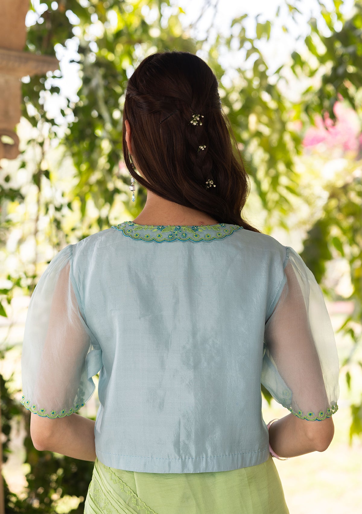 Sunlit Morning Embroidered Blue Blouse