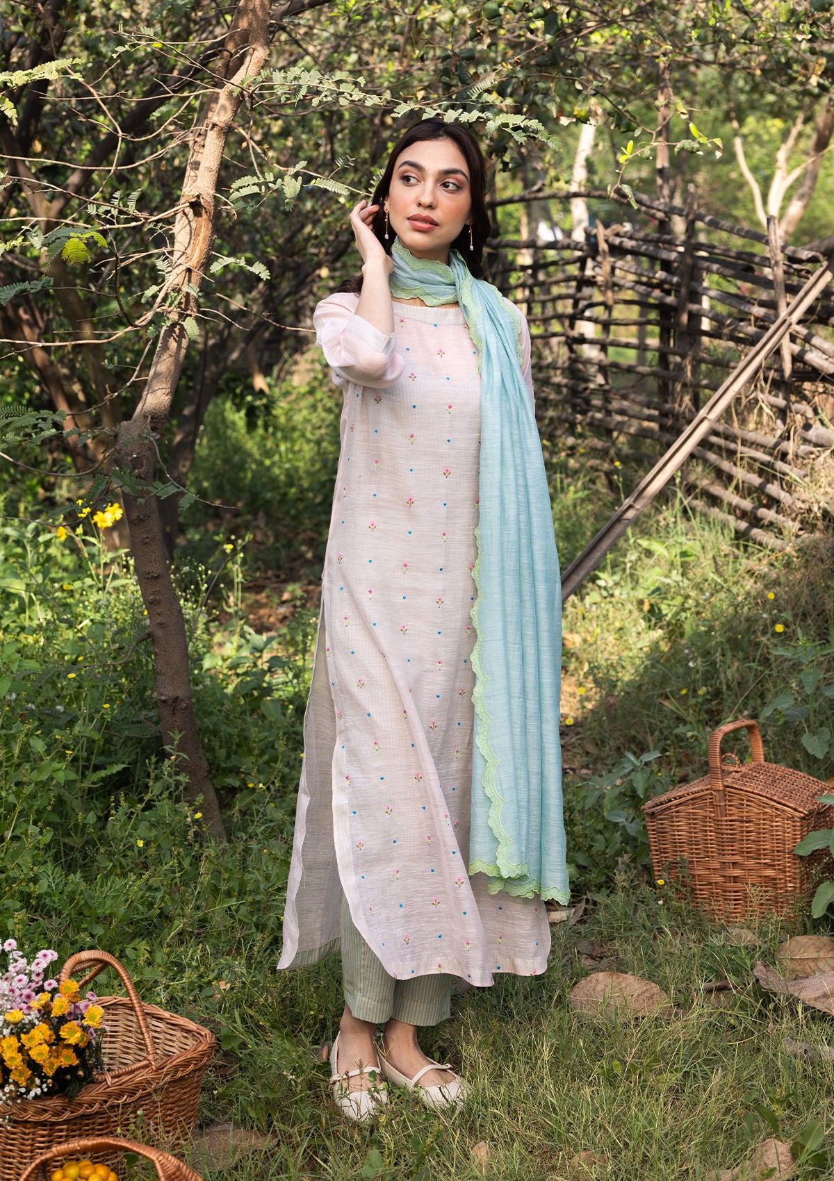 Enchanted Meadow Pink Kurta Set