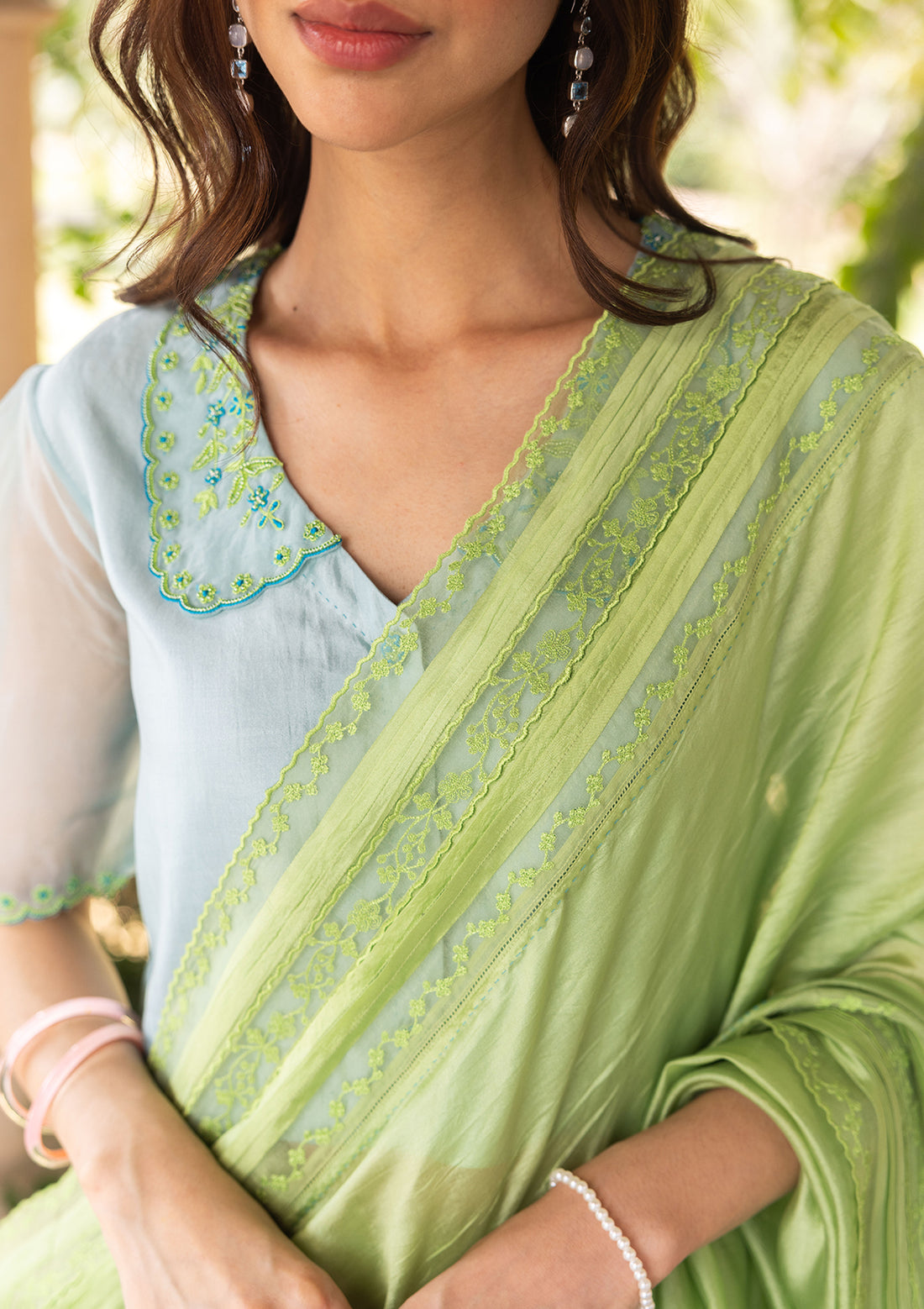 Whispering Ivy Green Saree