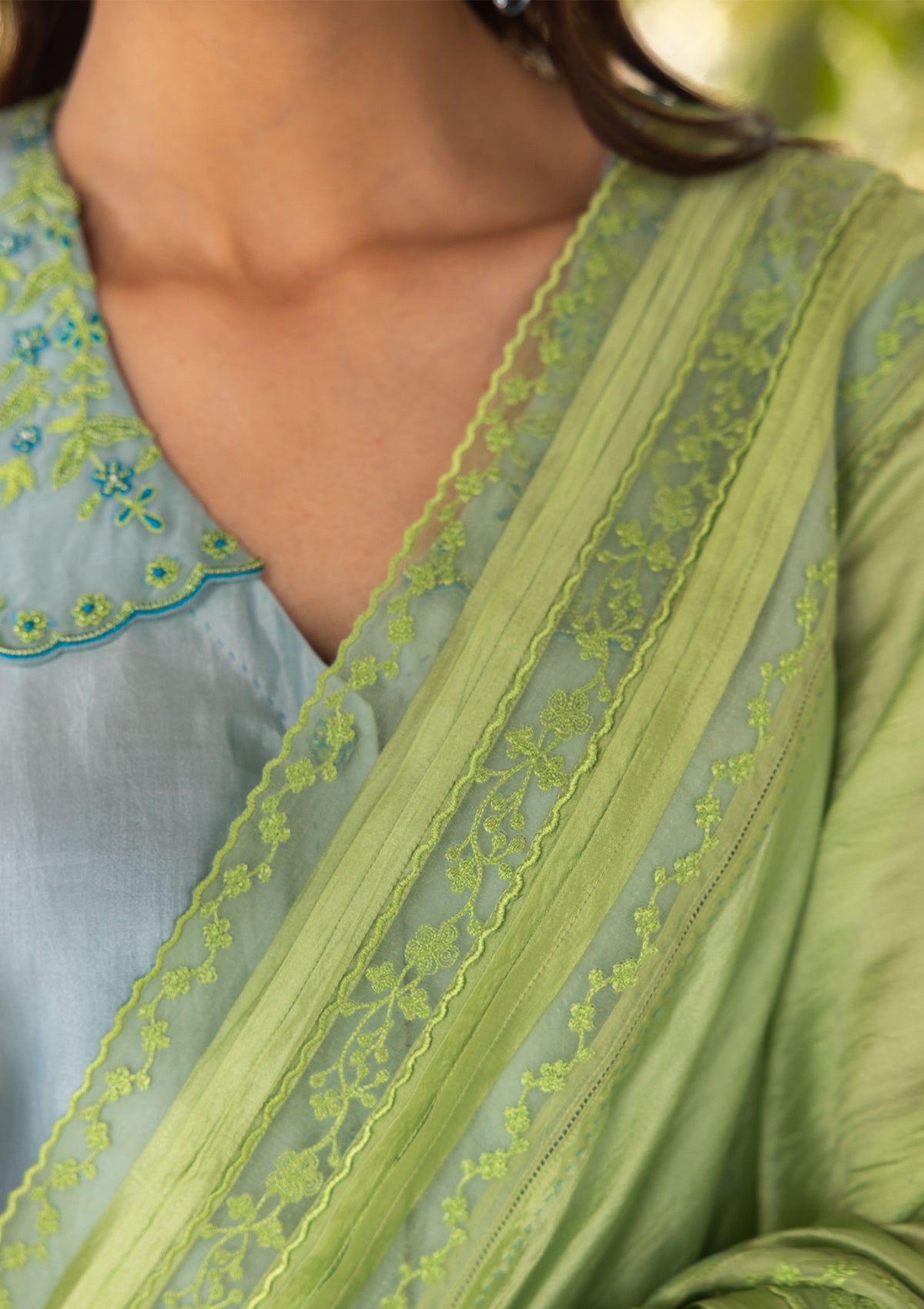 Whispering Ivy Green Saree