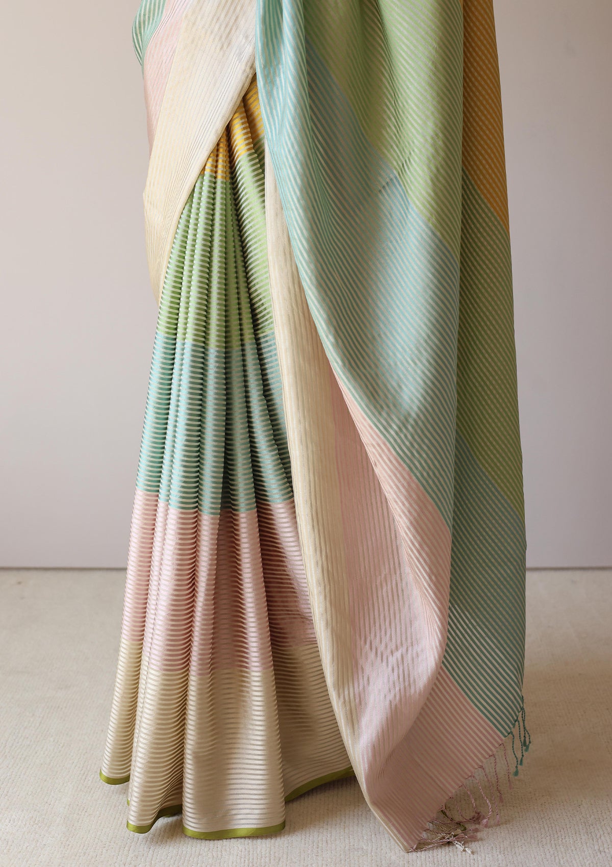 Dawn-to-Dusk Striped Saree
