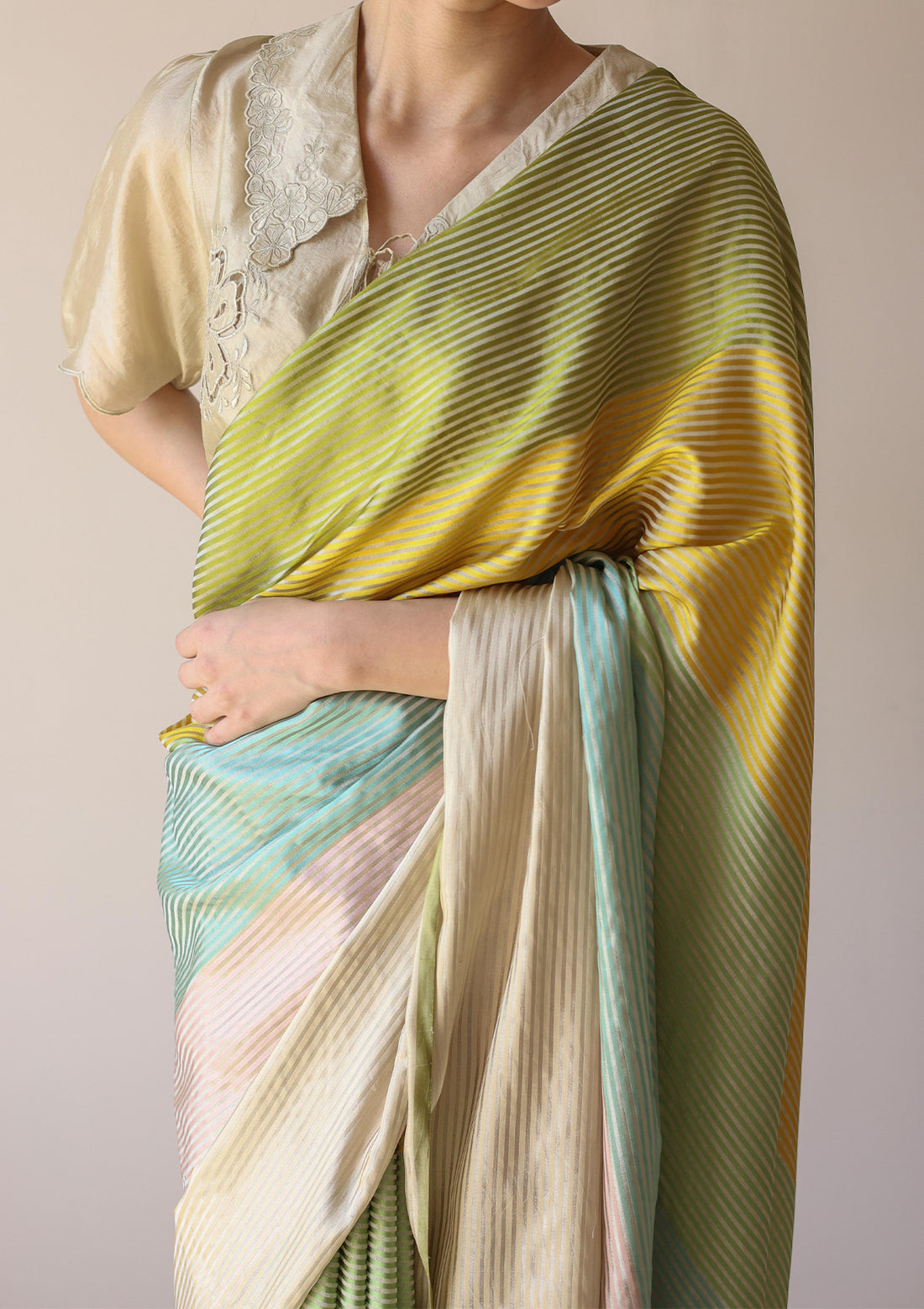 Dawn-to-Dusk Striped Saree