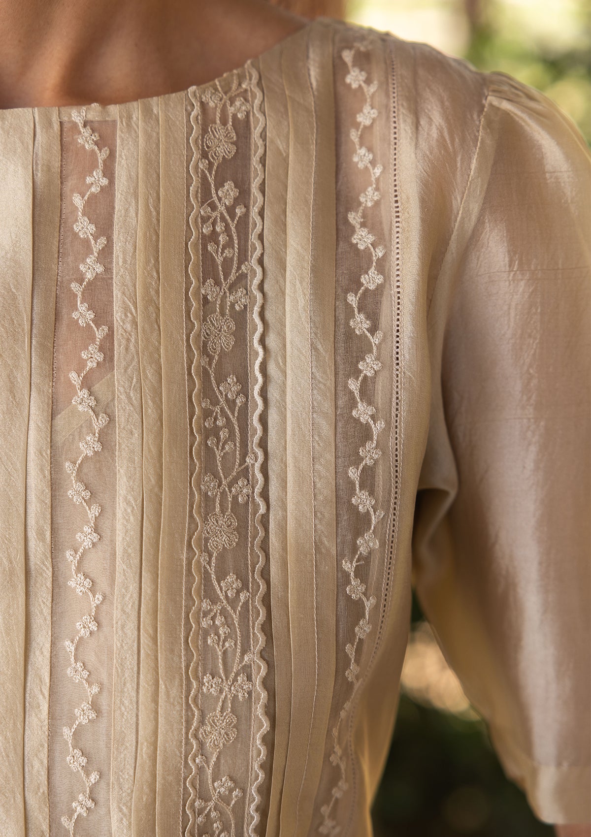 Whispering Ivy Beige Blouse