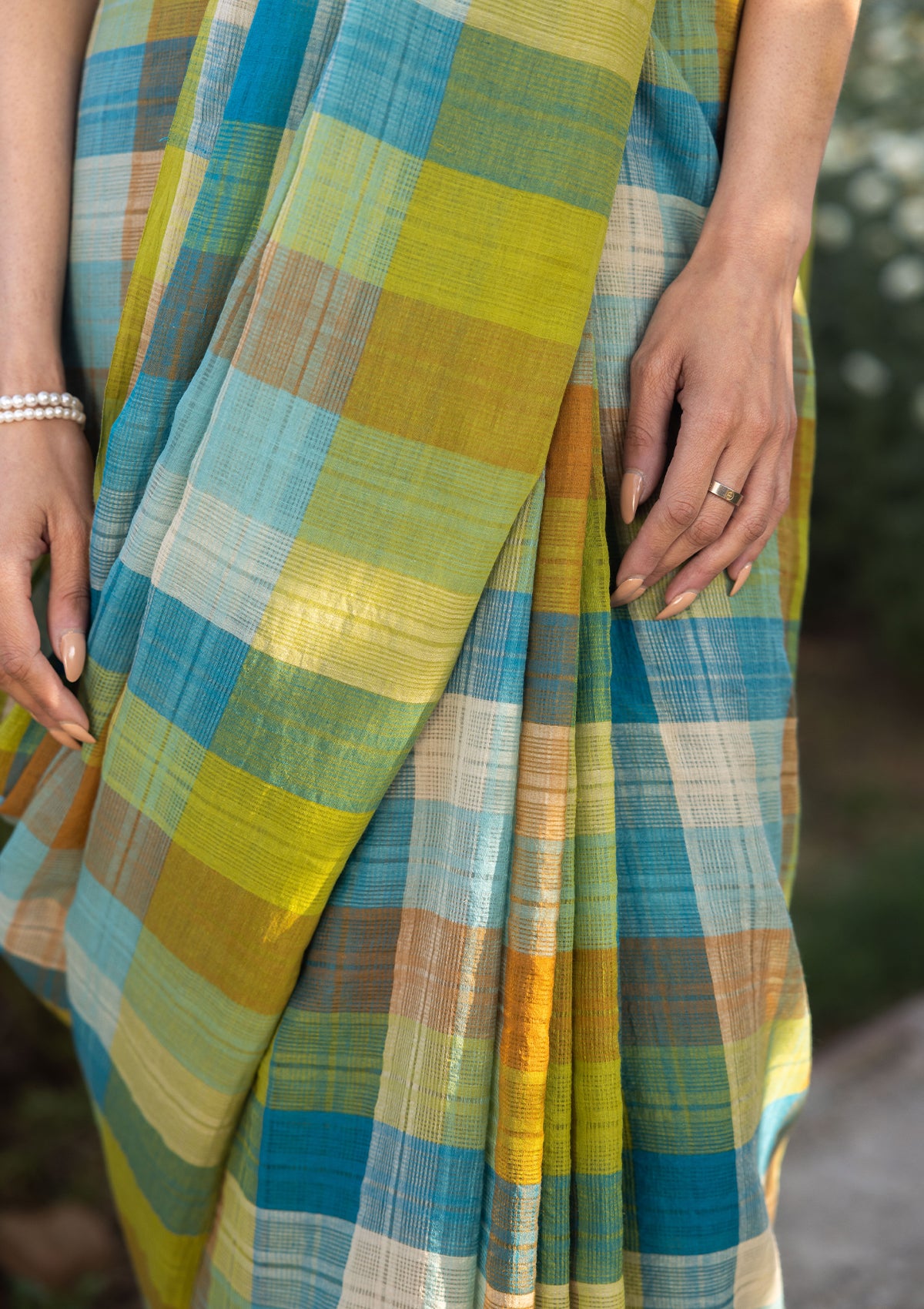 Entwined Checkered Saree