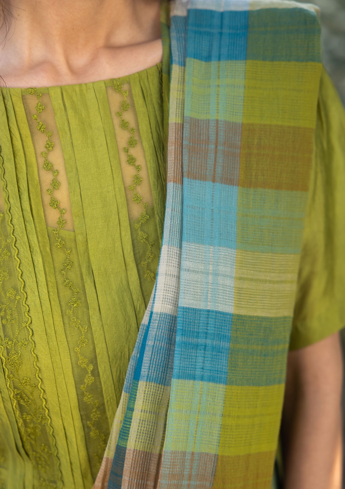 Entwined Checkered Saree