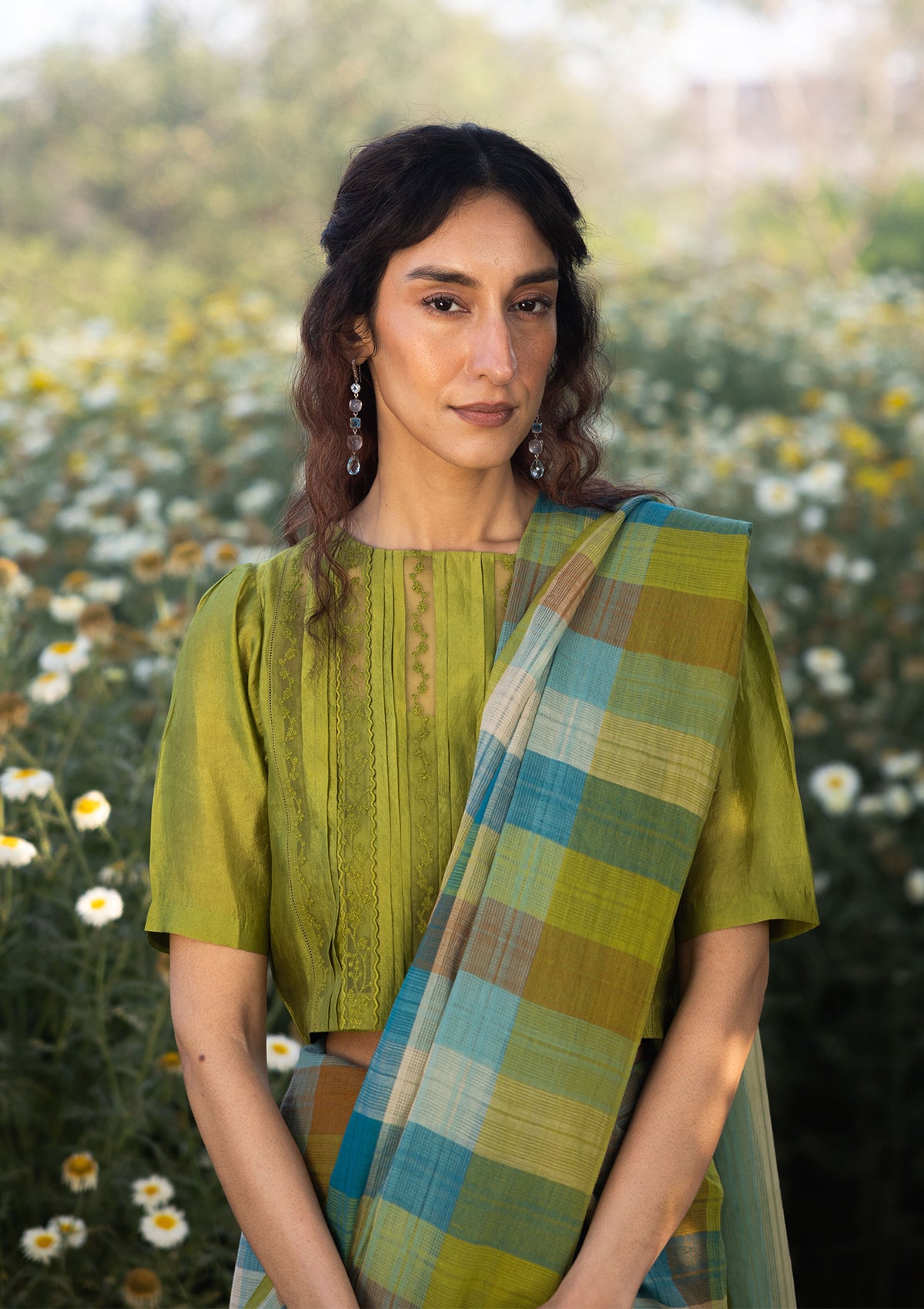 Entwined Checkered Saree