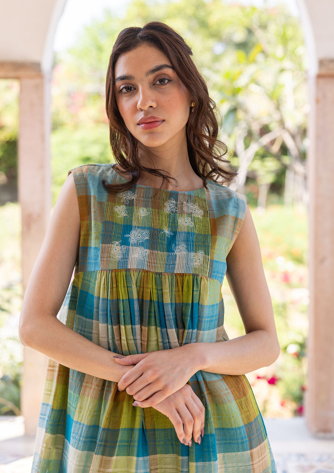 Entwined Checkered Dress