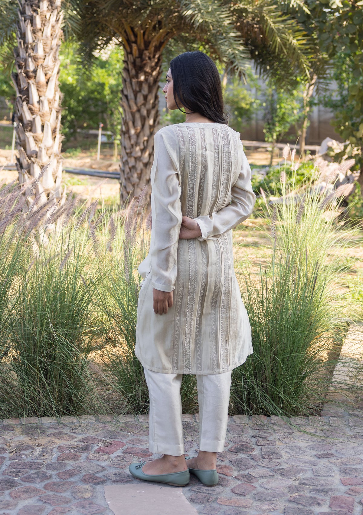 Whispering Ivy Beige Kurta Set