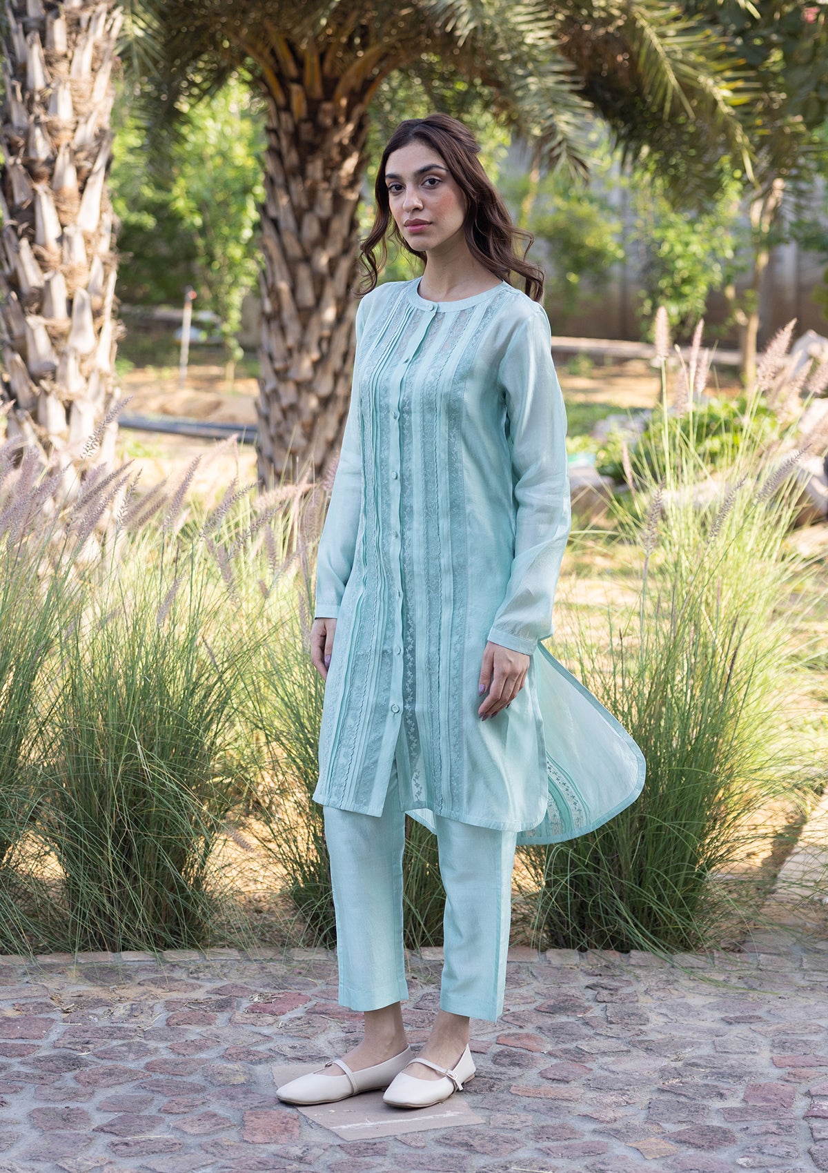 Whispering Ivy Seafoam Kurta Set