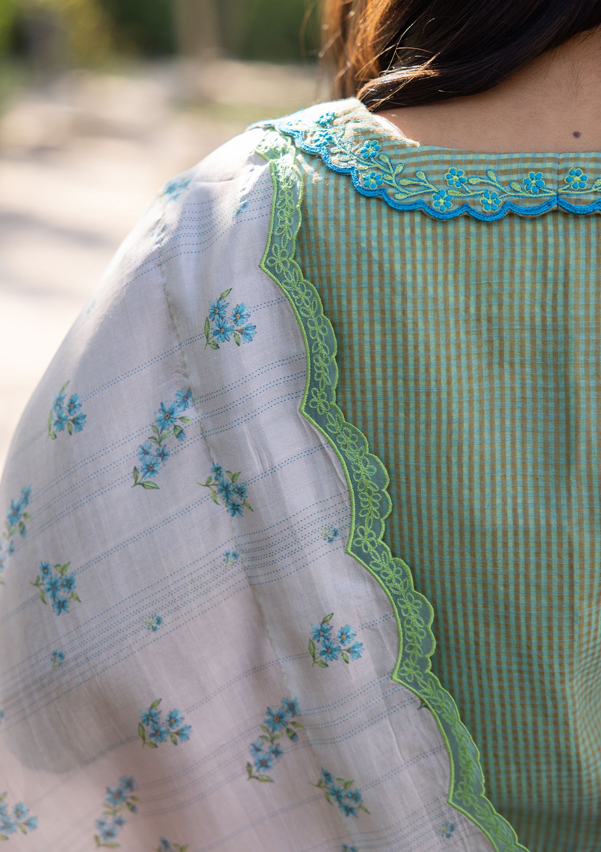 Sweet Caress Embroidered Green Blouse
