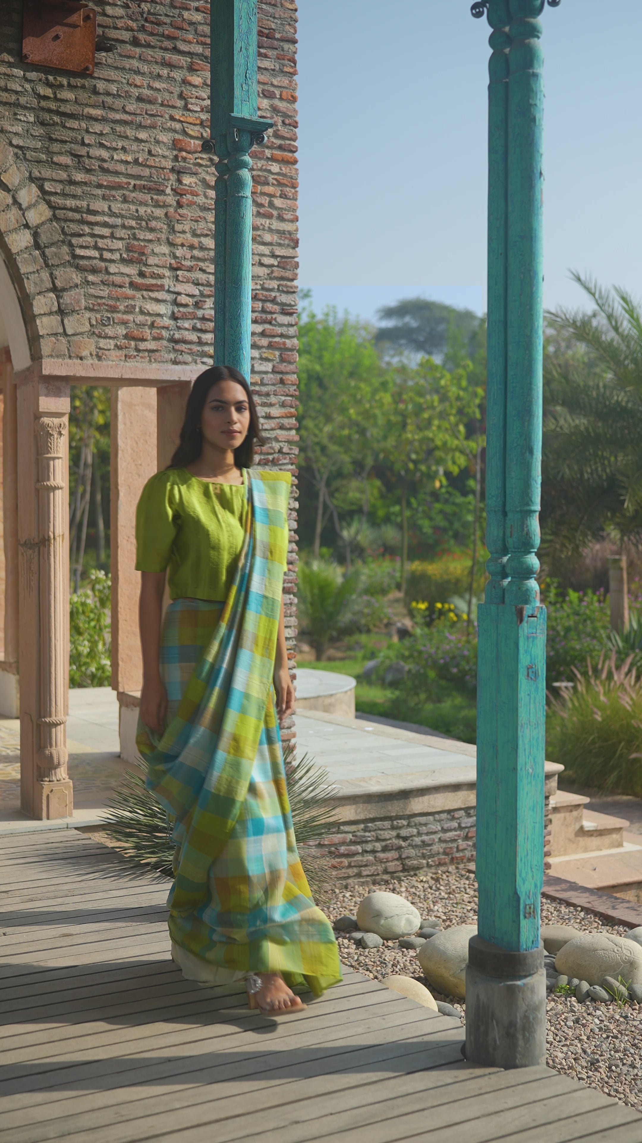 Entwined Checkered Saree