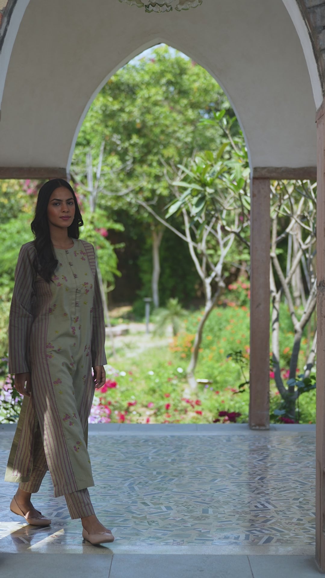 Tender Petals Clay Kurta Set