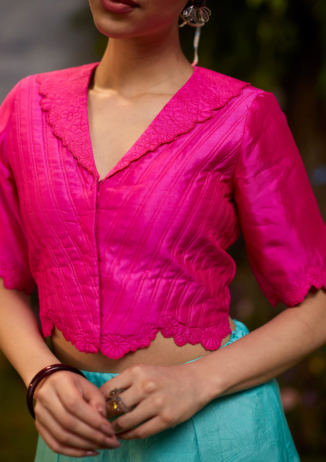 Cloudbloom Quilted Pink Blouse