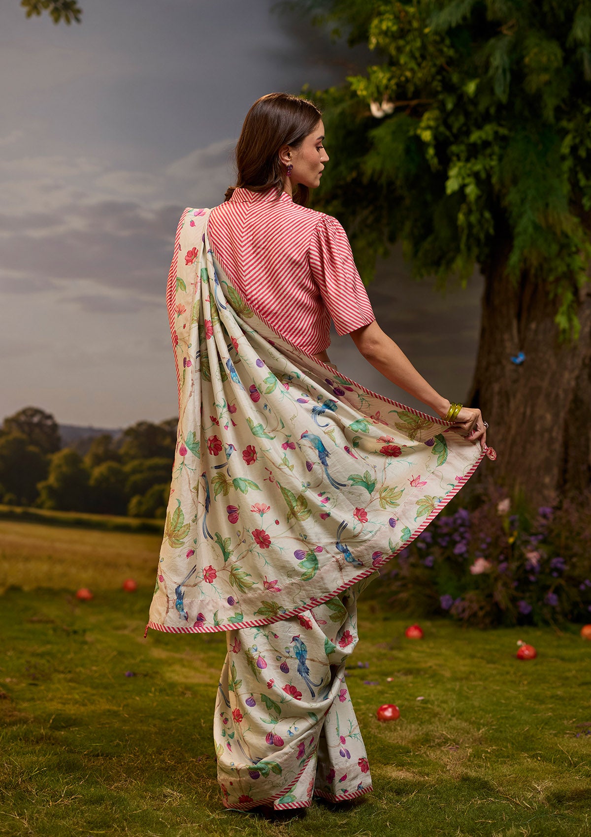Fig & Fable Ivory Saree