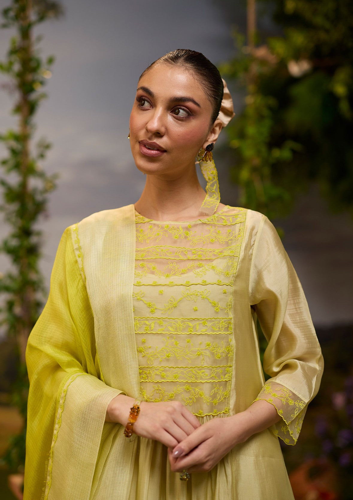 Woodland Stories Embroidered Yellow Kurta Set