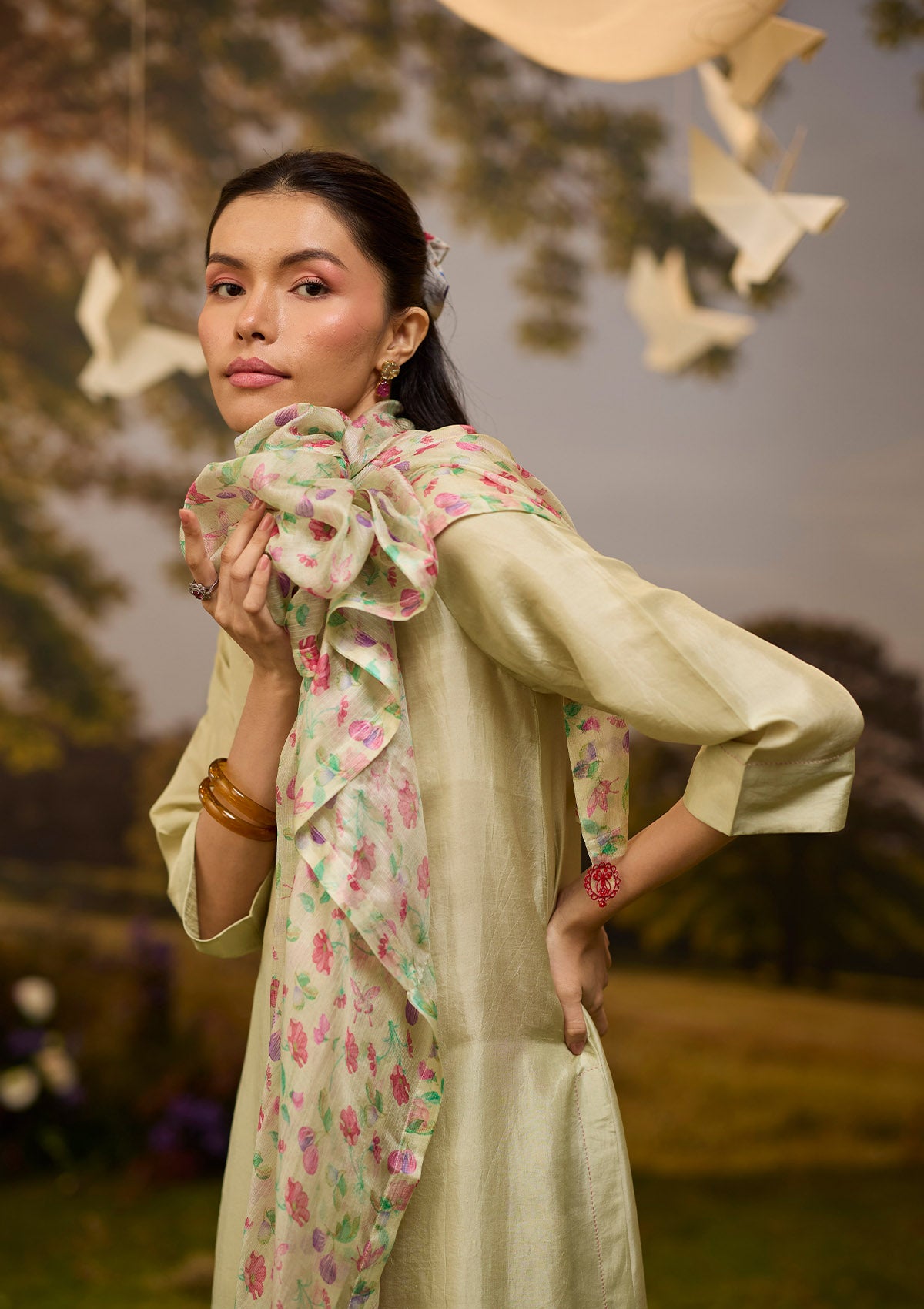 Under-the-Fig-Tree Yellow Dupatta