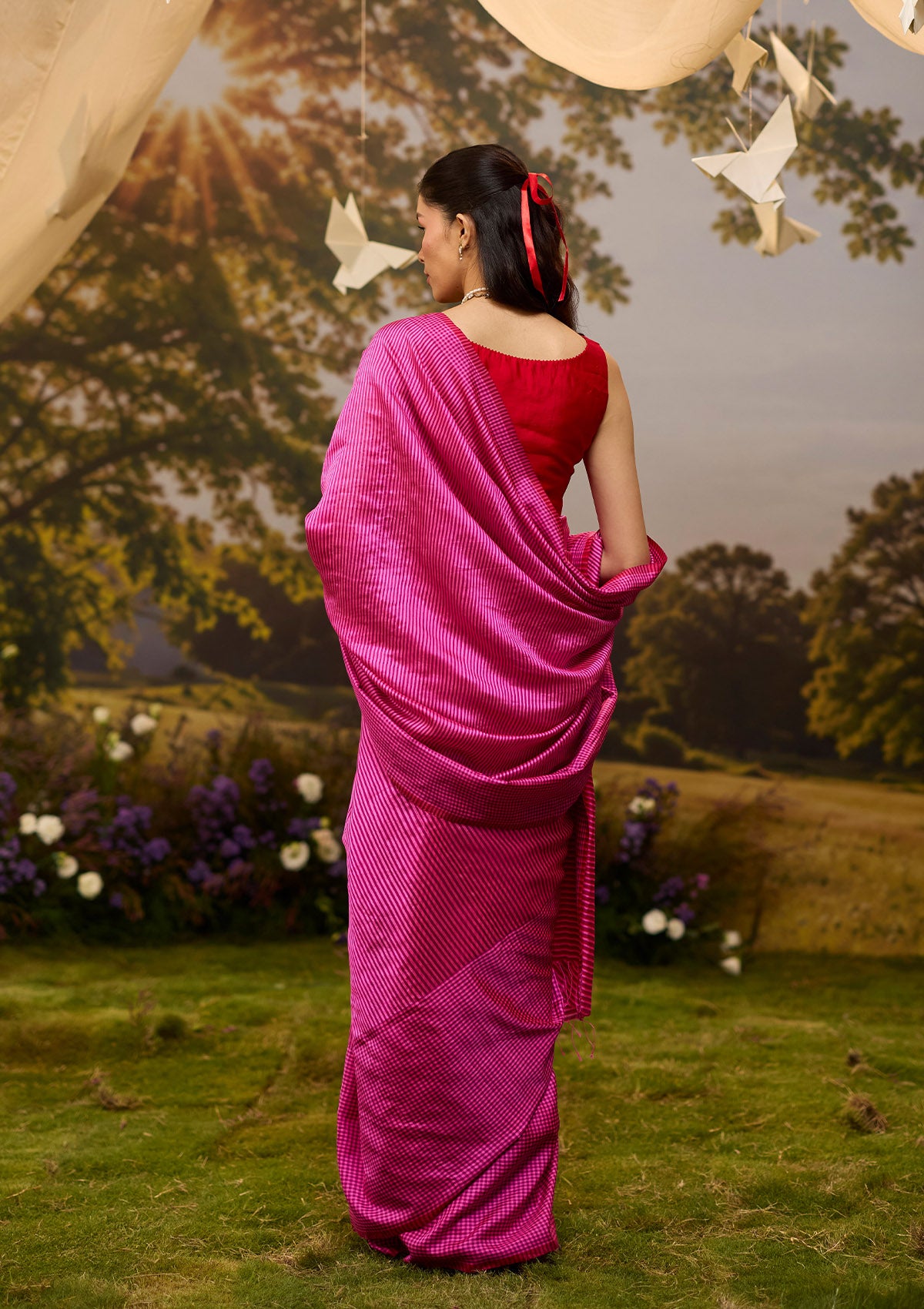 Rhythm & Rhyme Pink Saree